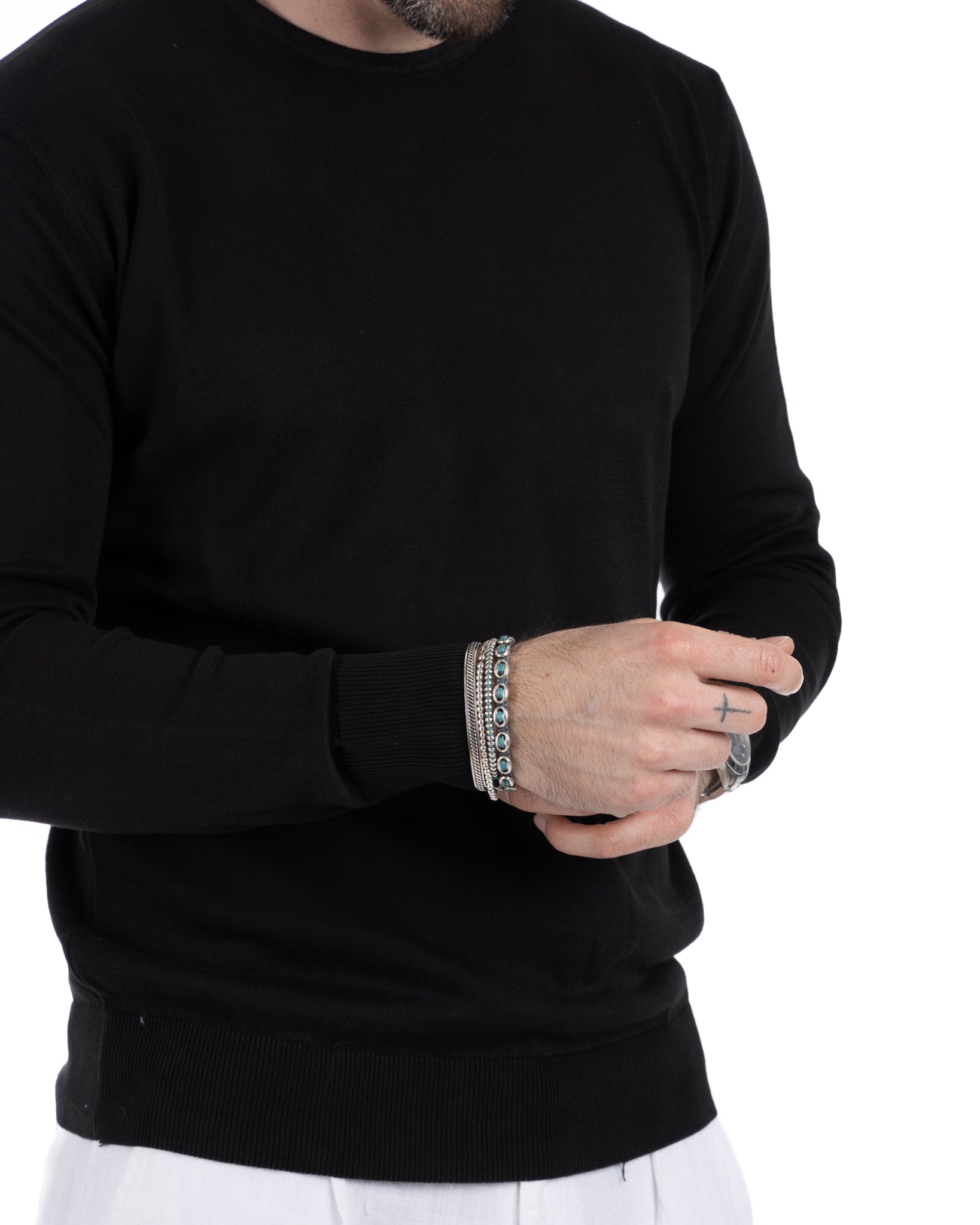 Daniil - black cotton sweater