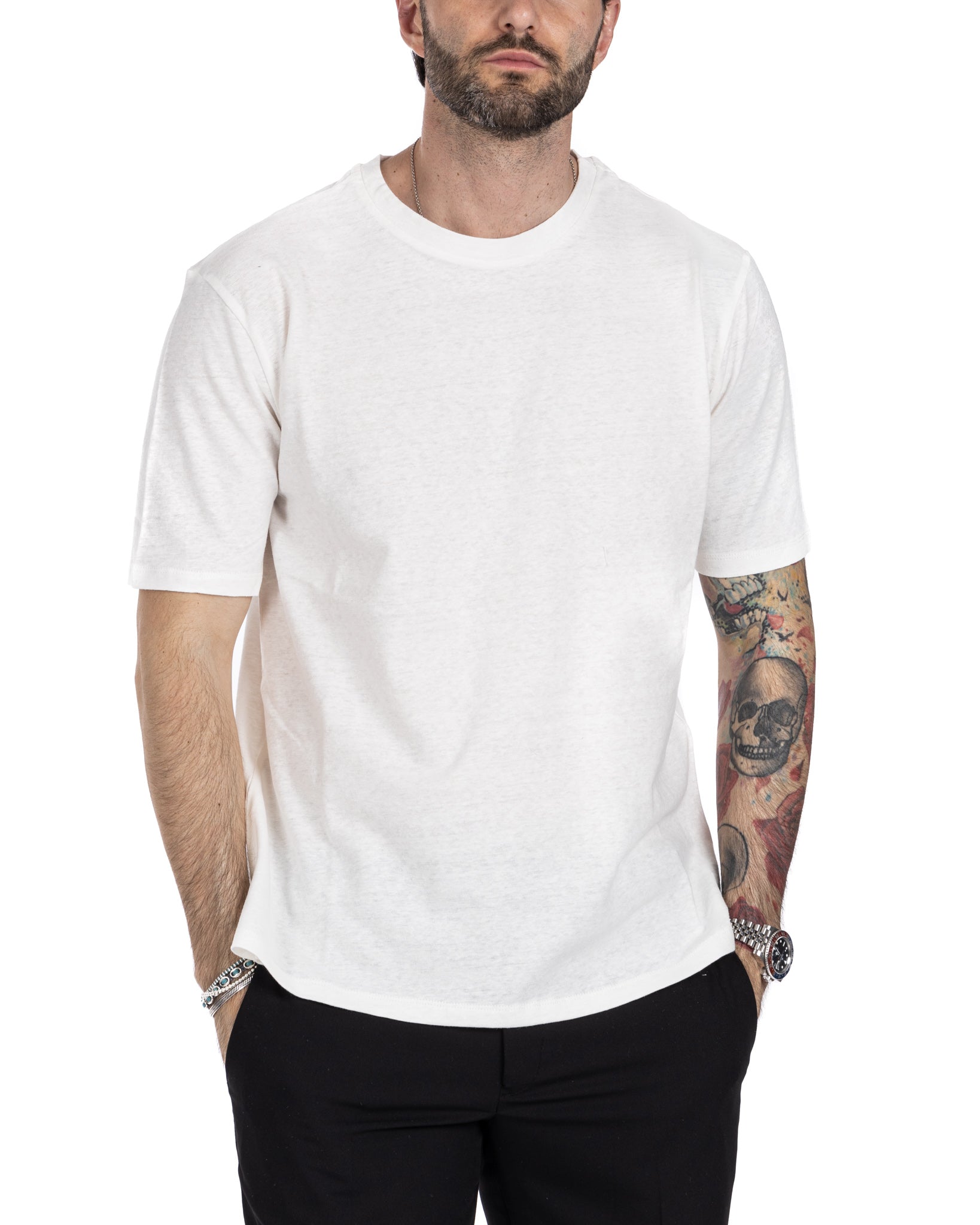 Favignana - white linen t-shirt