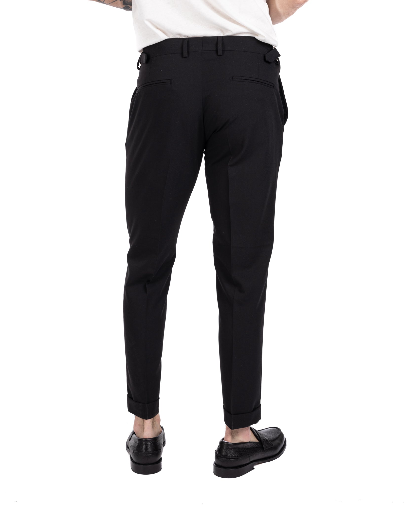Trani - pantalon noir à boucles