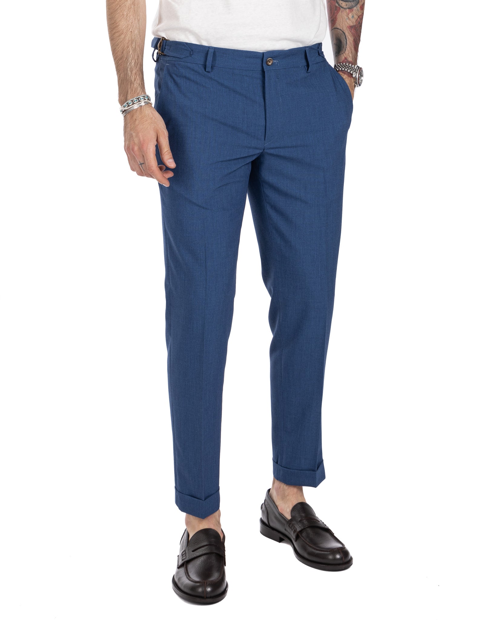 Trani - pantalon en jean avec boucles