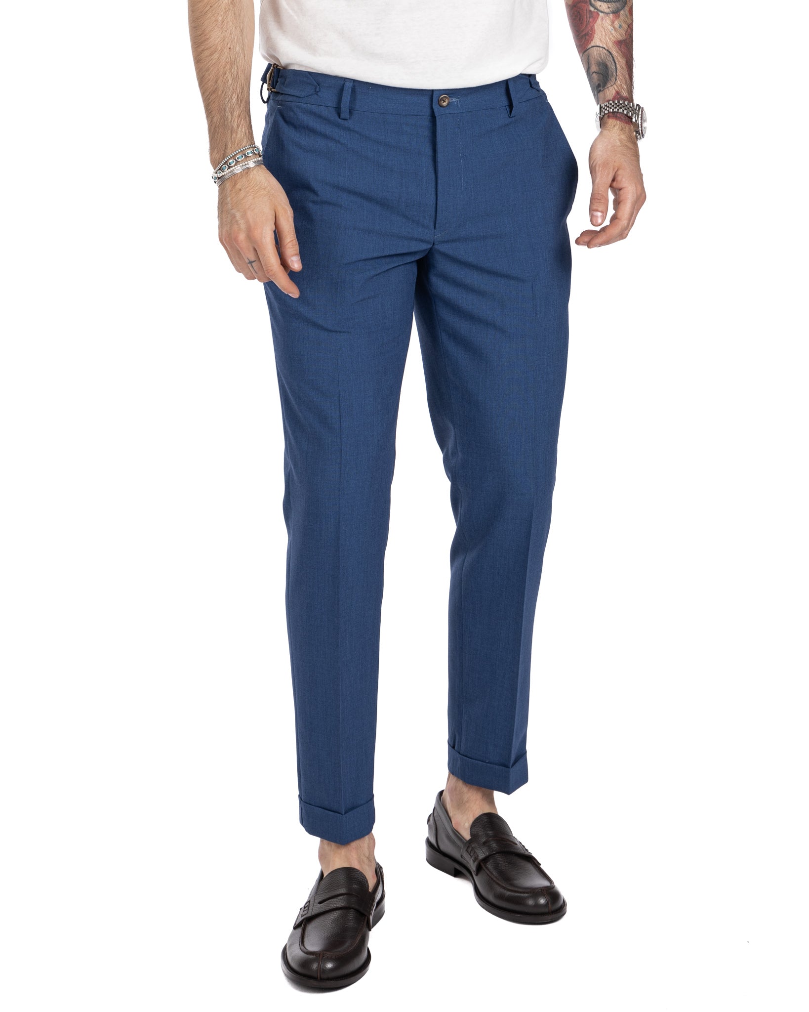 Trani - pantalon en jean avec boucles