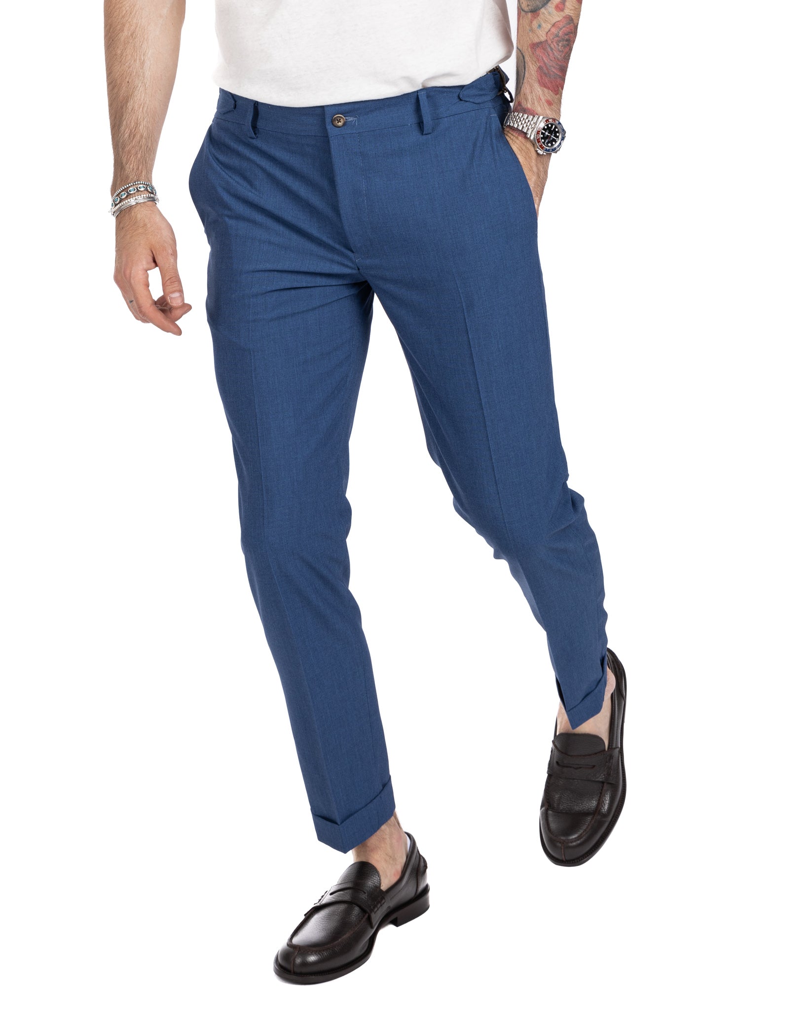 Trani - pantalon en jean avec boucles