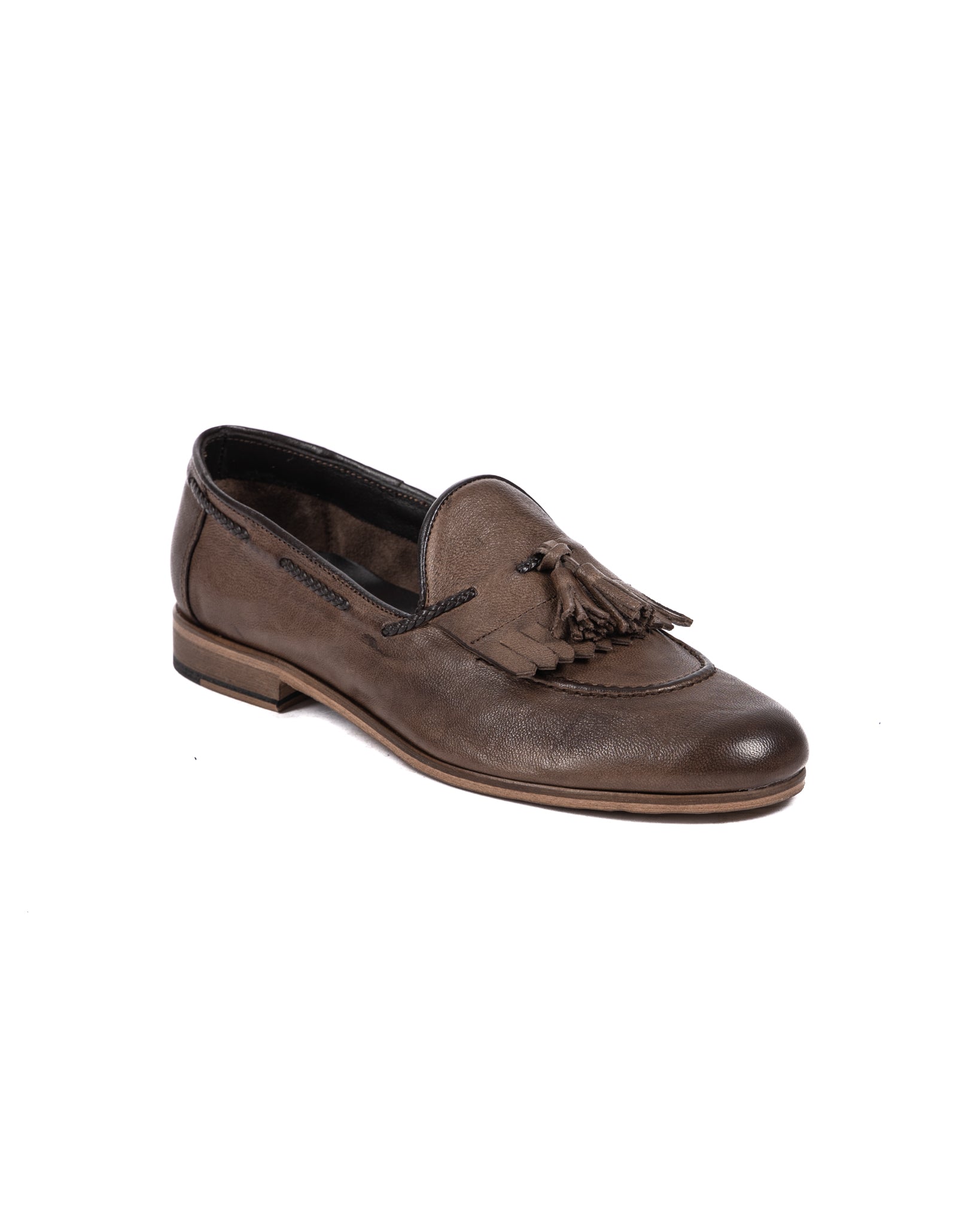 Pablo - beige moccasin with fringe and tassel