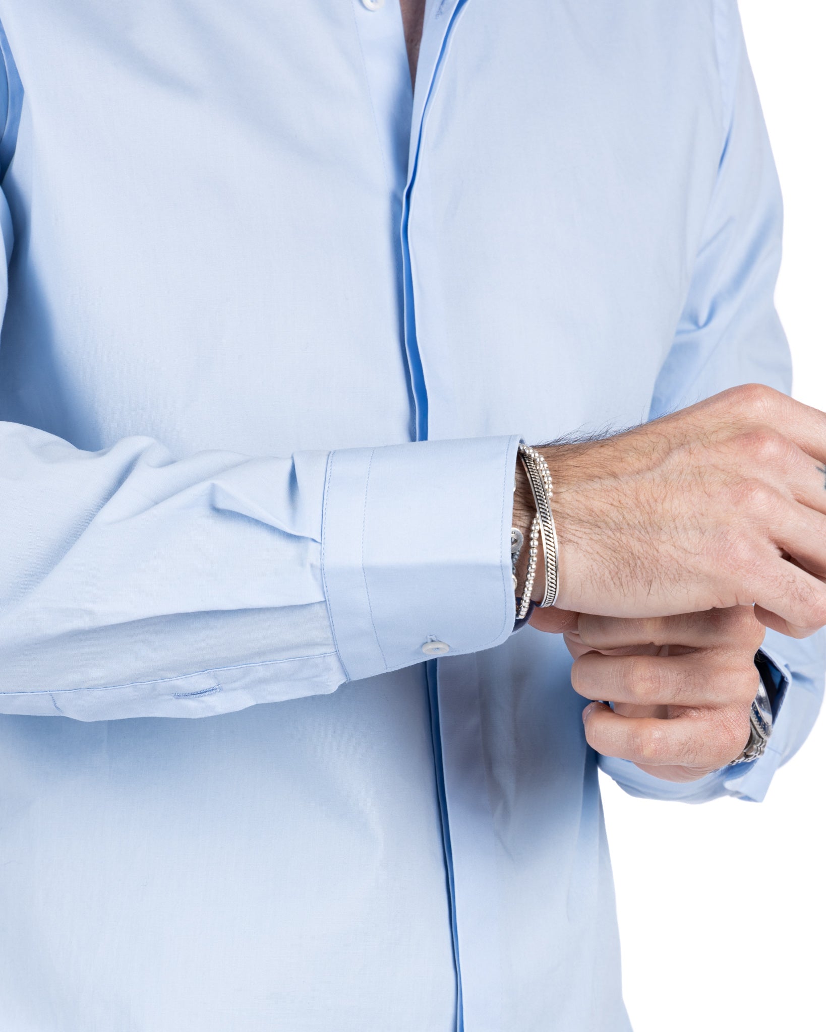 Shirt - classic light blue basic in cotton