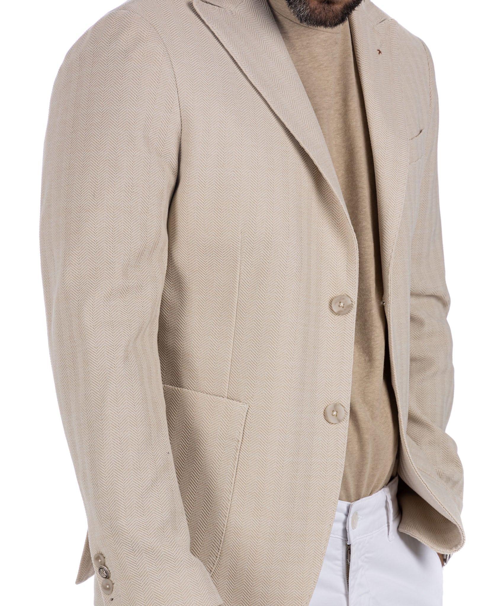 Noto - beige solaro single-breasted jacket