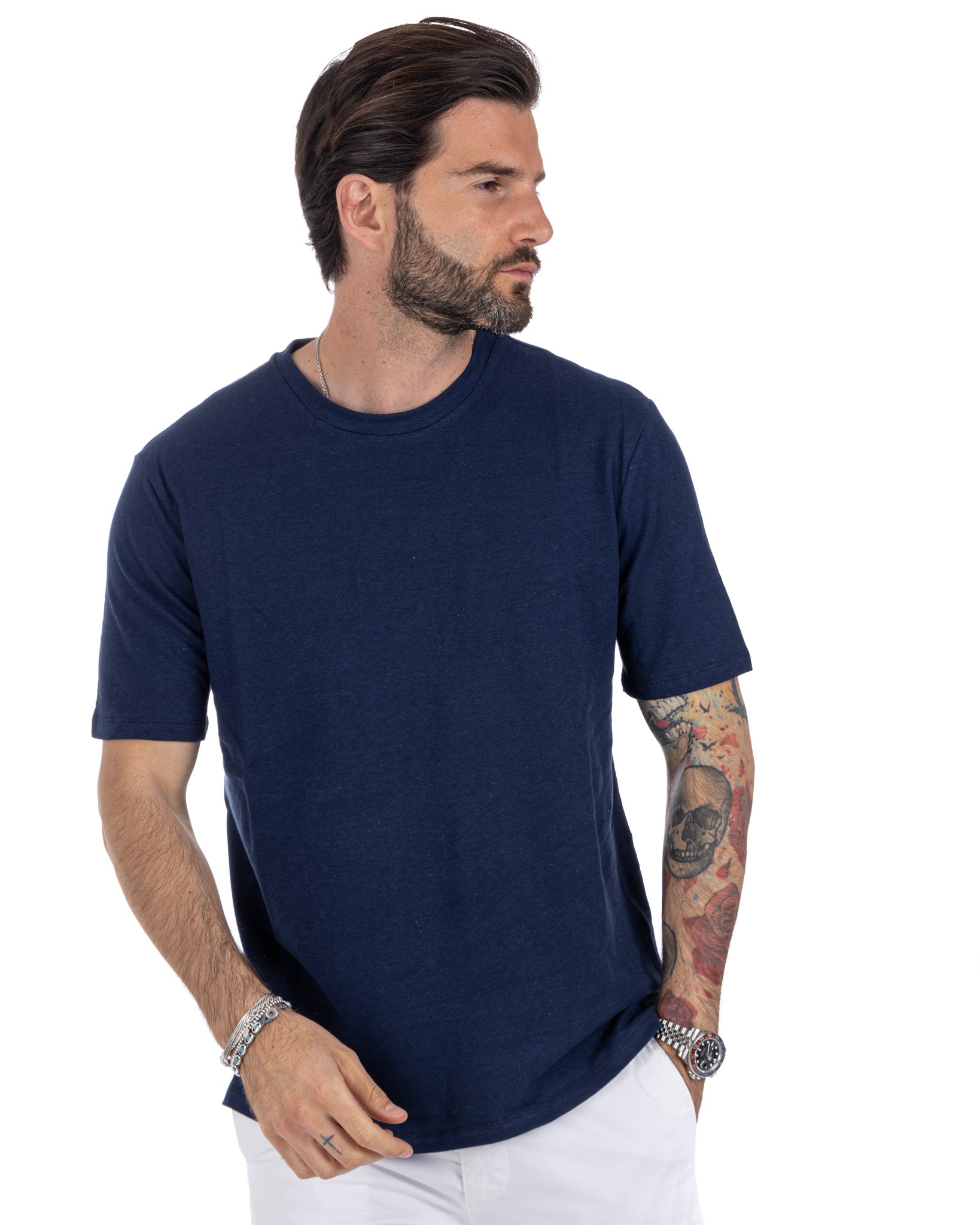 Favignana - blue linen t-shirt