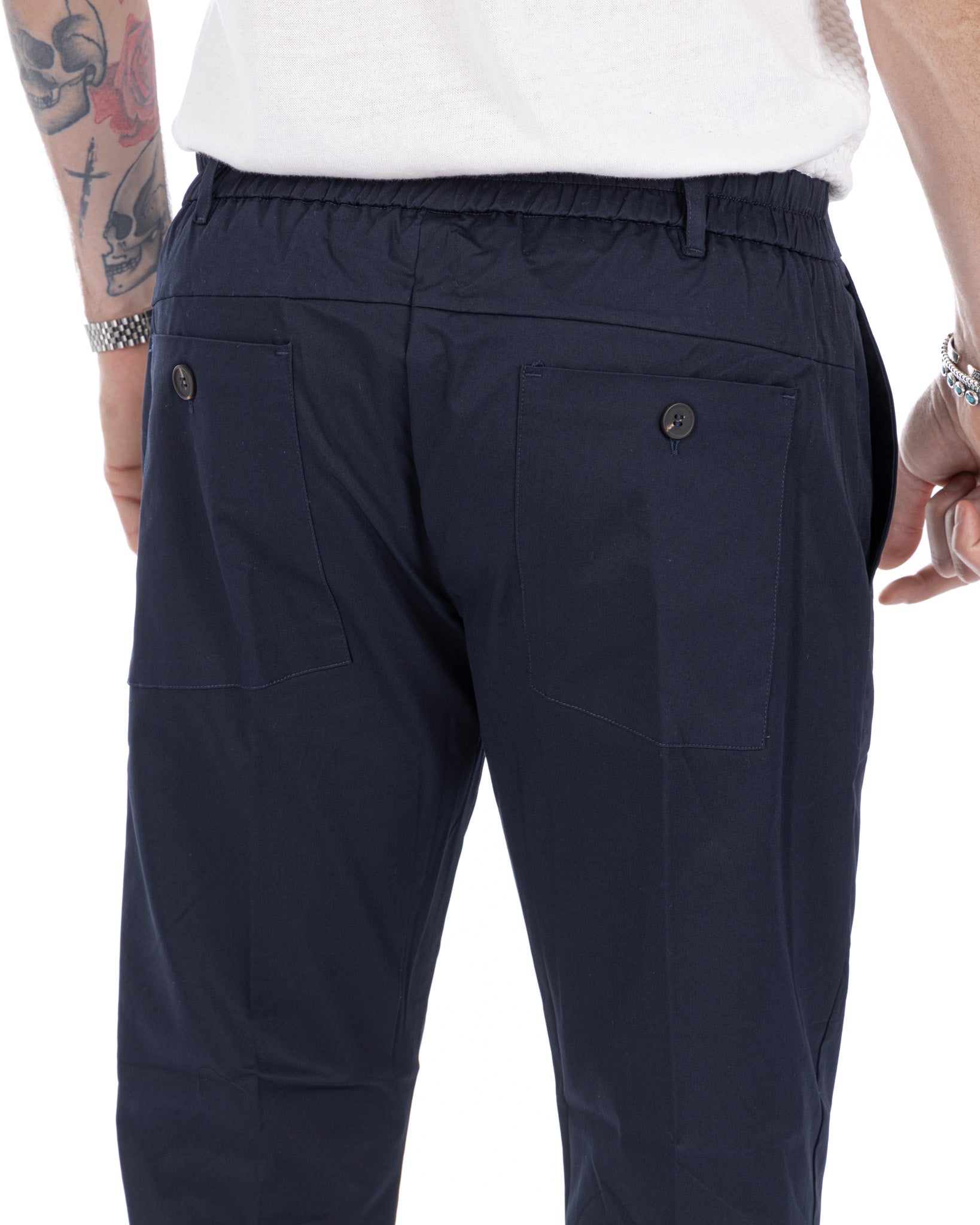 Elder - blue capri trousers in summer cotton