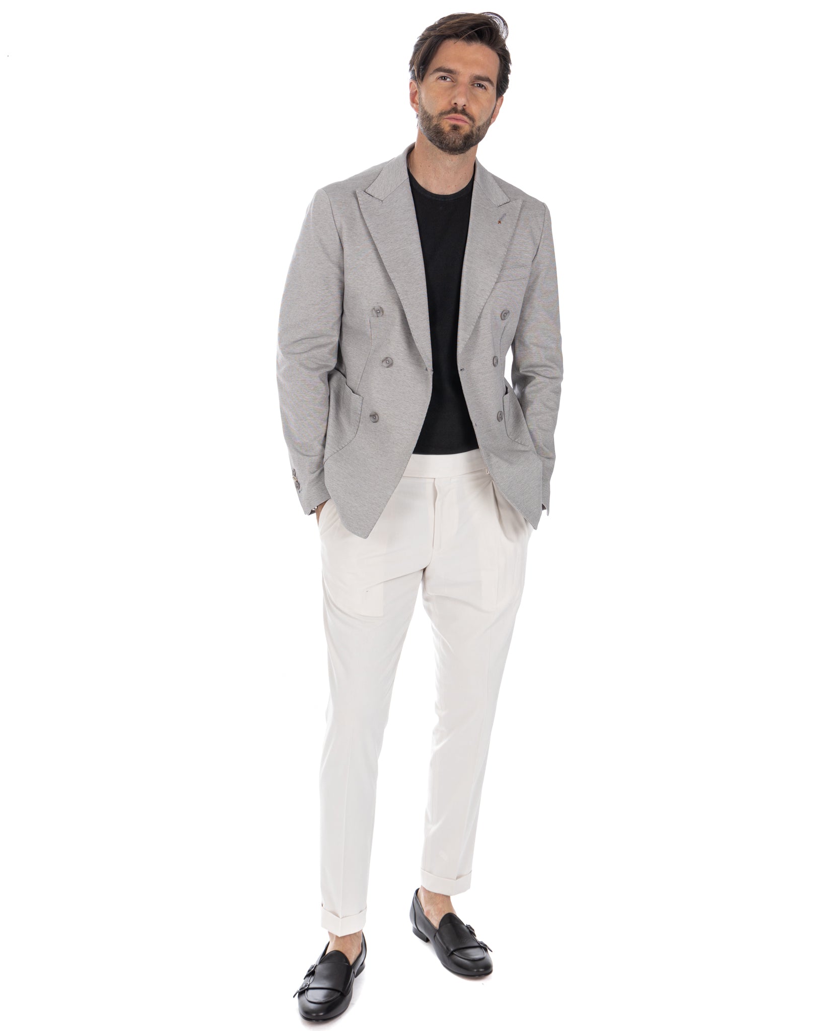 Caprera - cream high waisted trousers