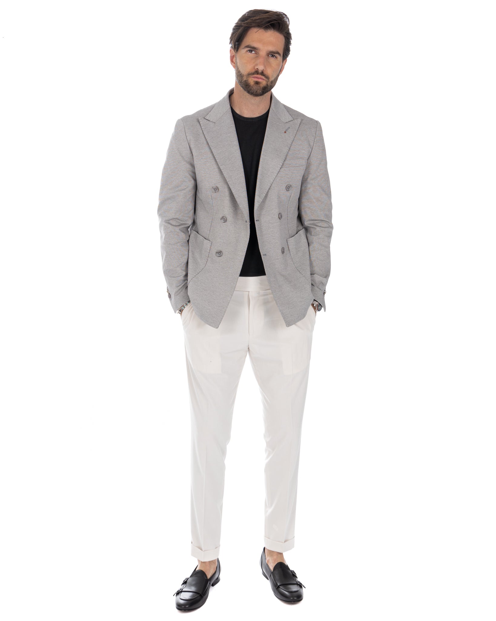 Caprera - cream high waisted trousers