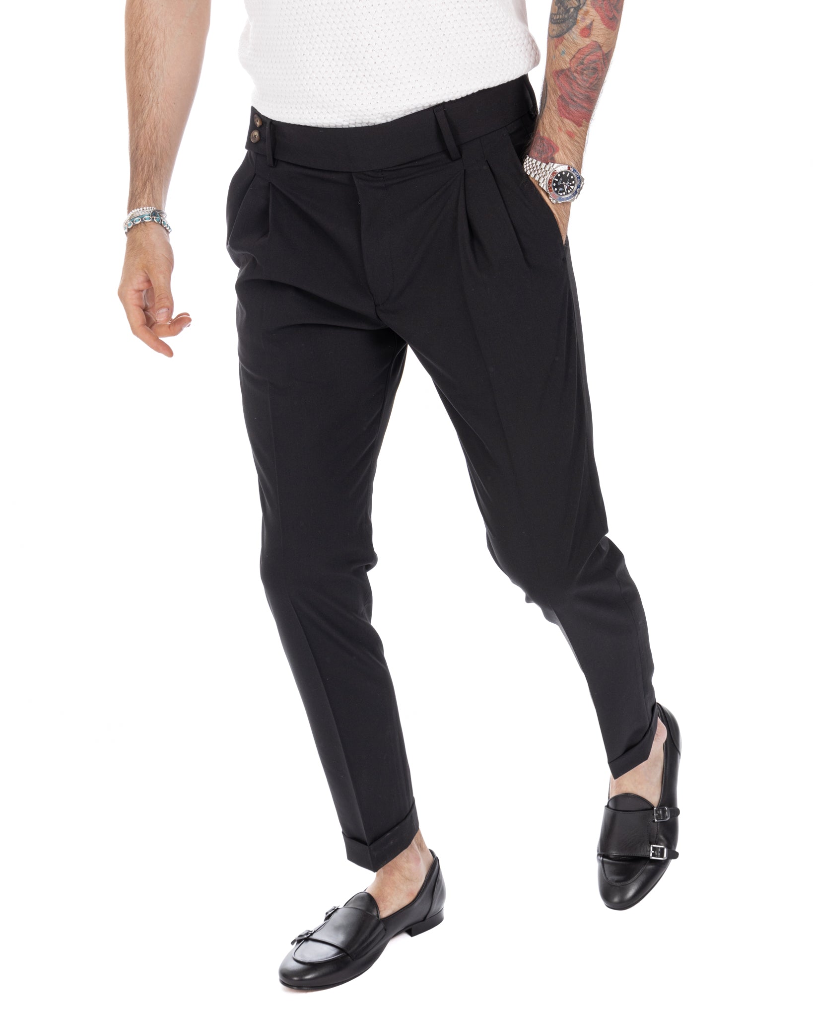 Caprera - pantalon taille haute noir