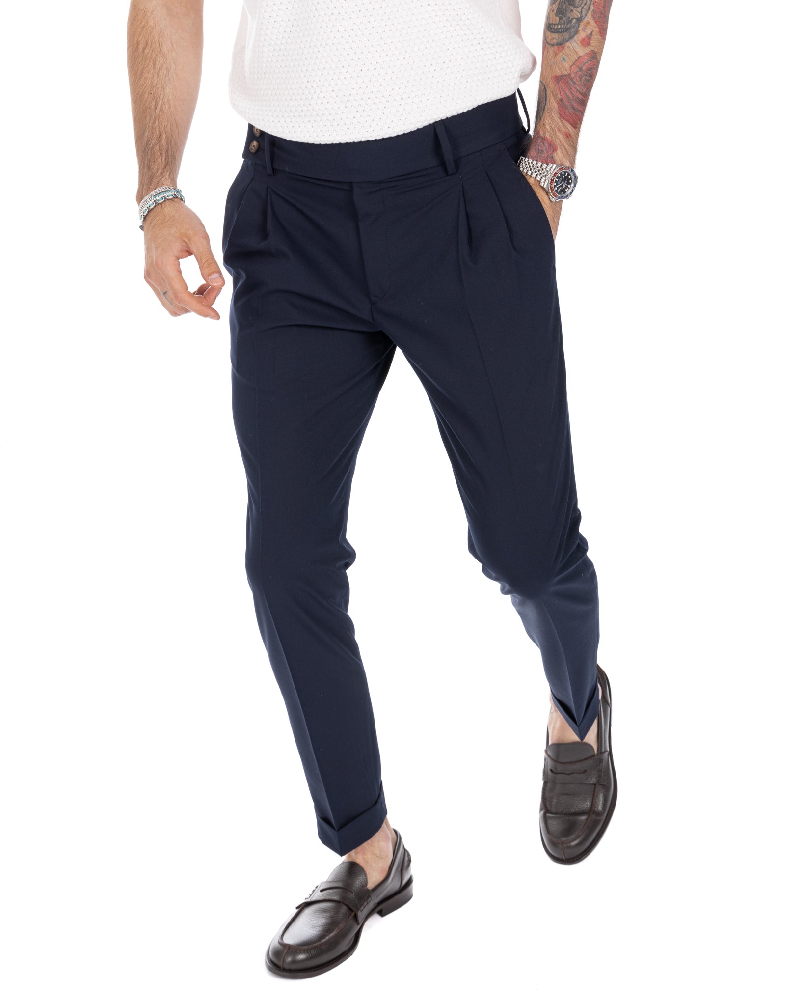 Caprera - blue high waisted trousers