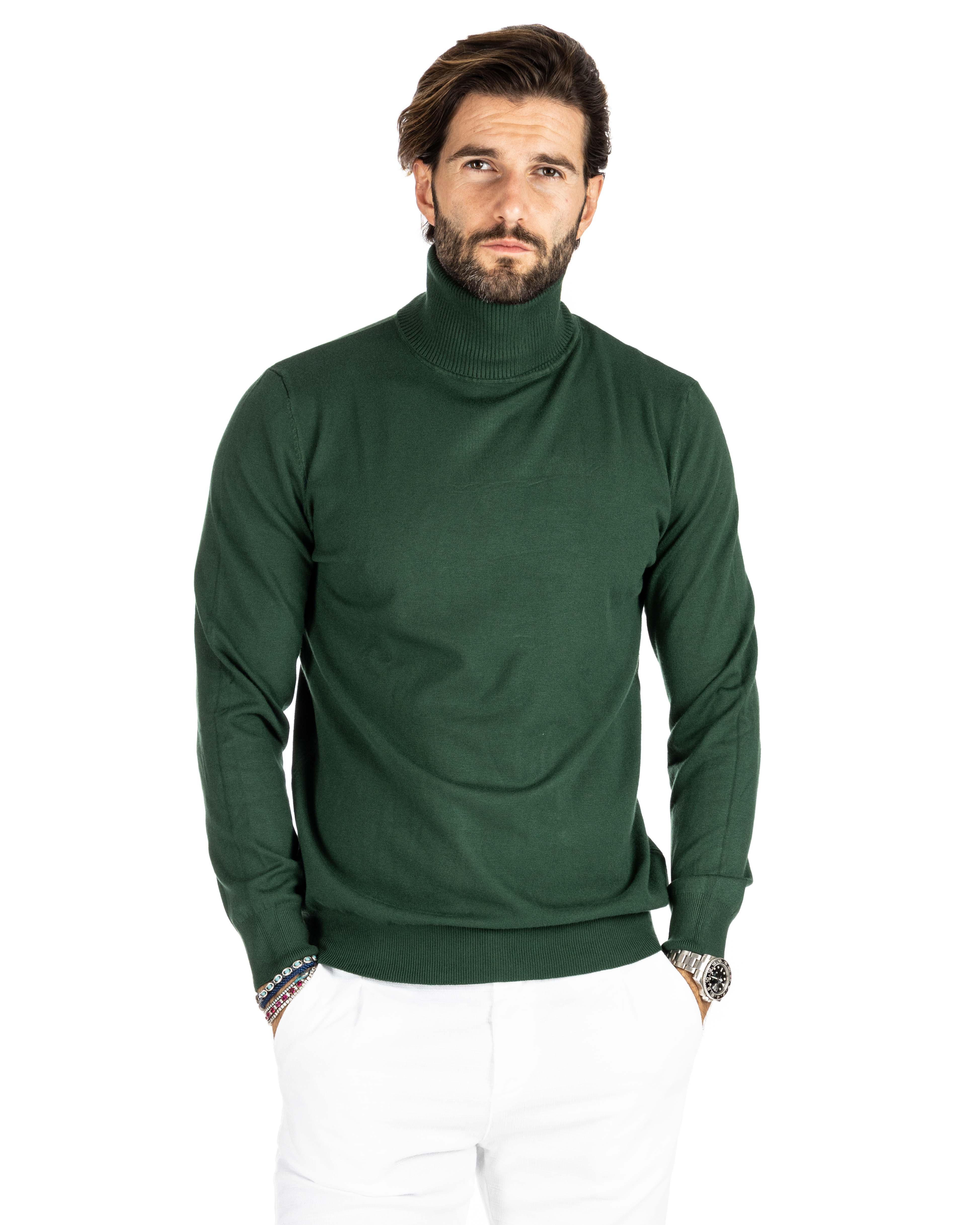 Basic green turtleneck