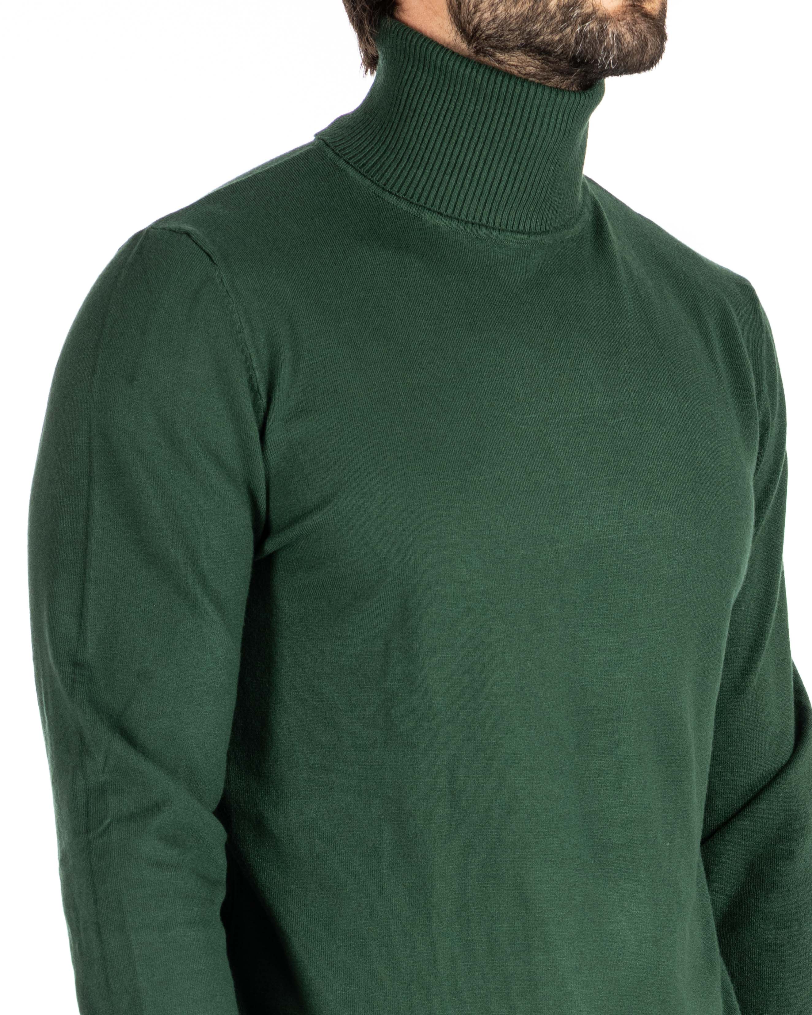 Basic green turtleneck