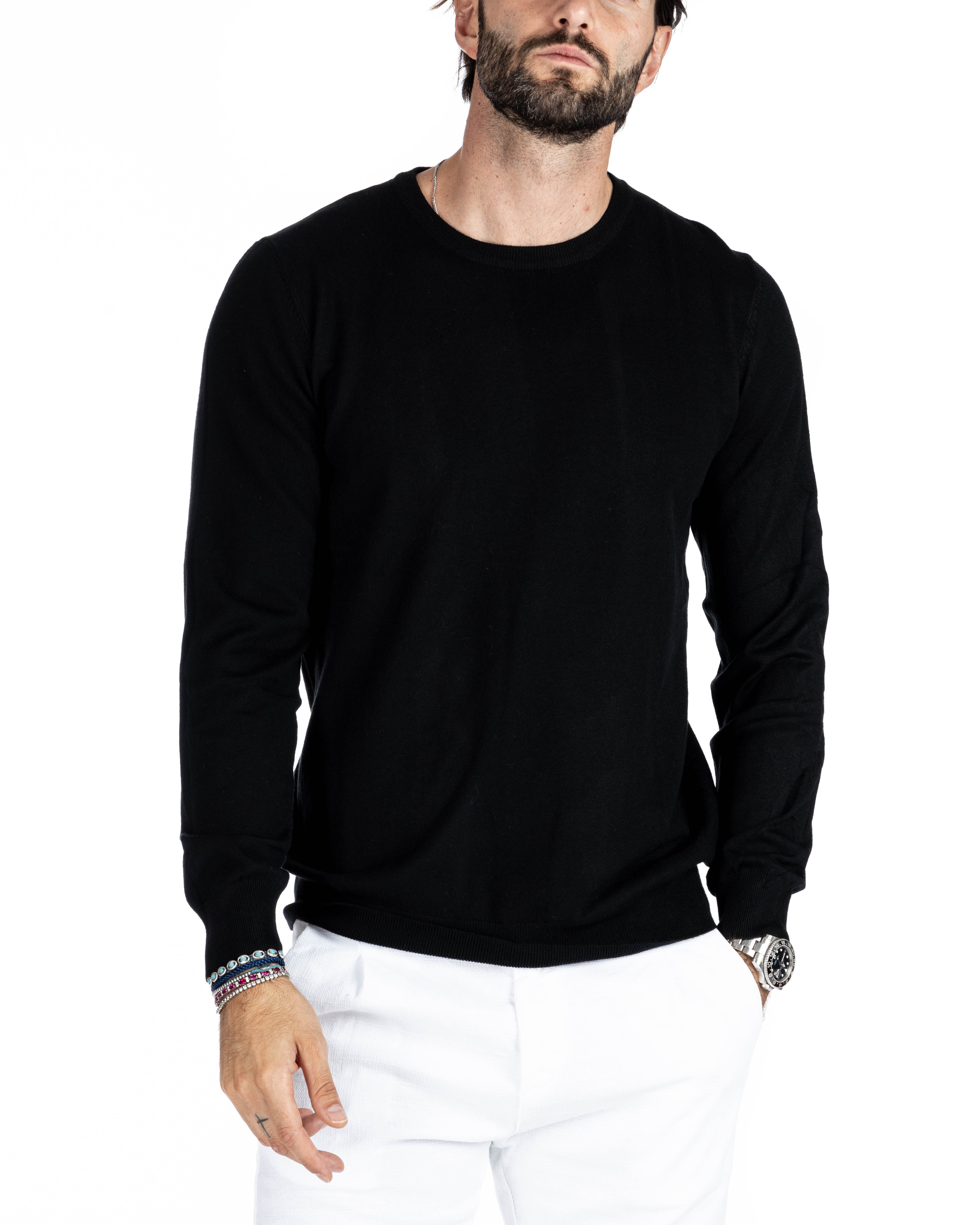 Basic black crewneck