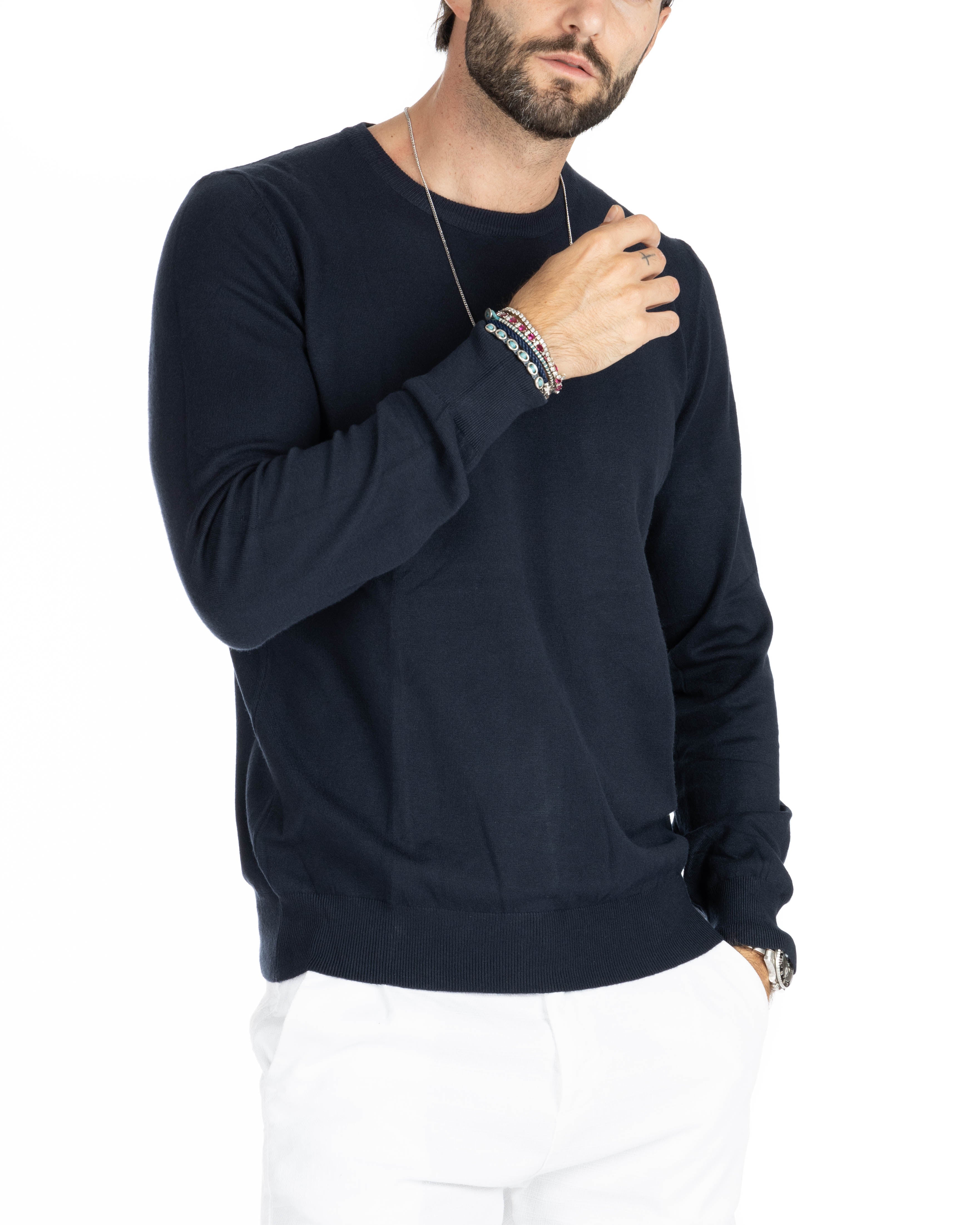 Basic blue crewneck