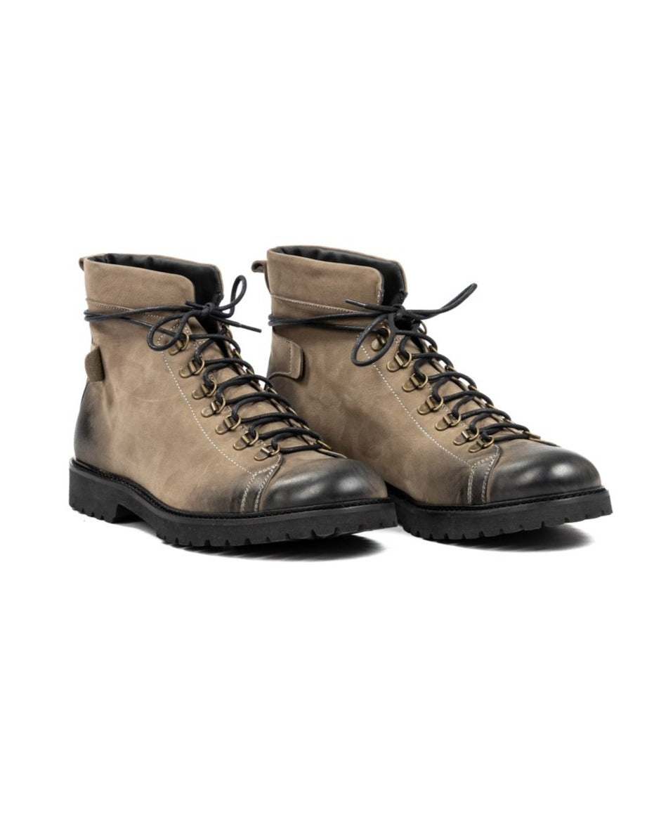 APOLLO - BOTTINES EN CUIR NUBUCK MUD