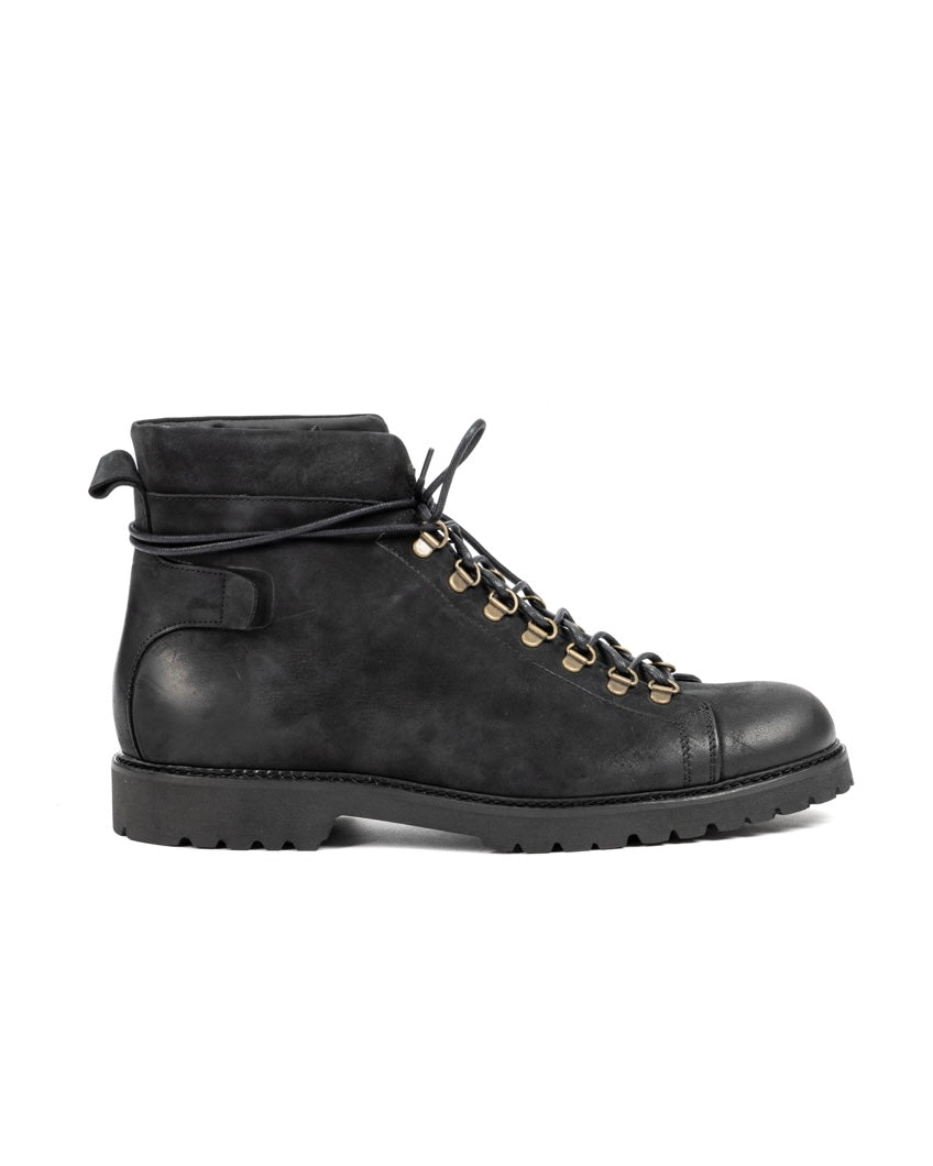 APOLLO - BLACK NUBUCK LEATHER ANKLE BOOT