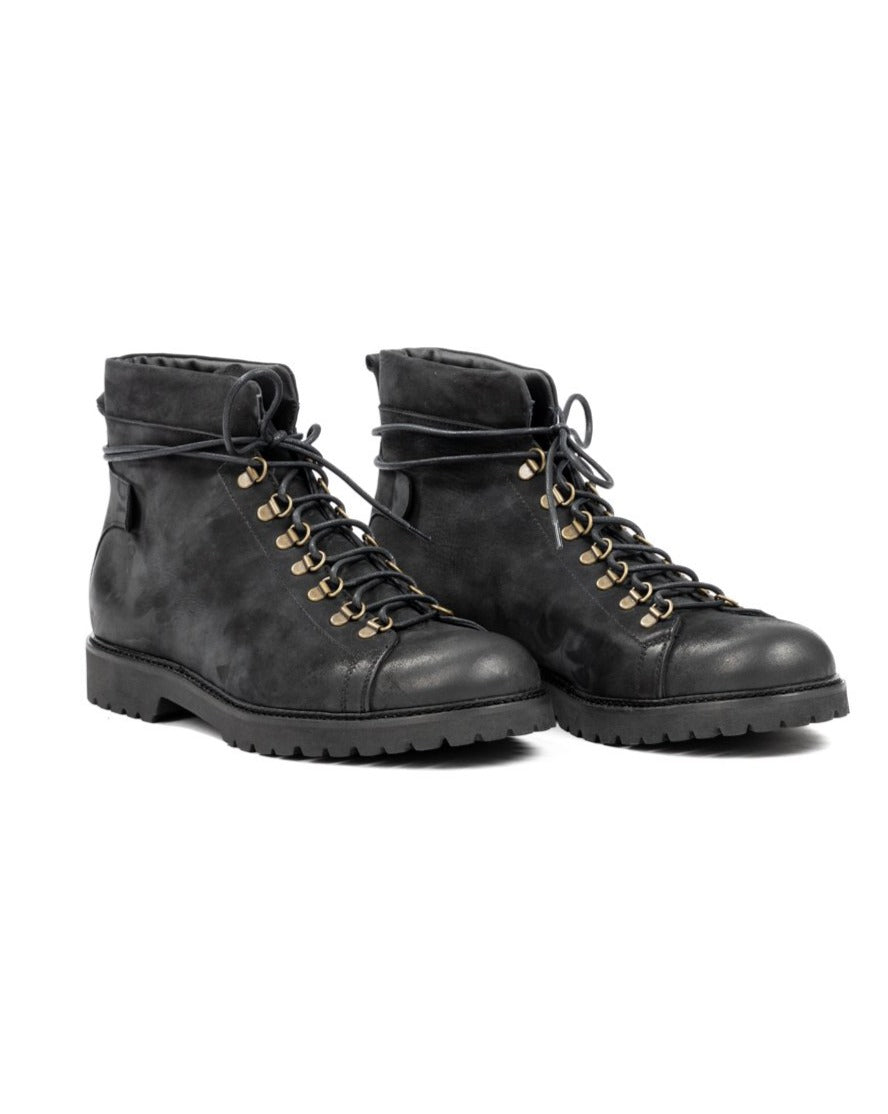 APOLLO - BLACK NUBUCK LEATHER ANKLE BOOT