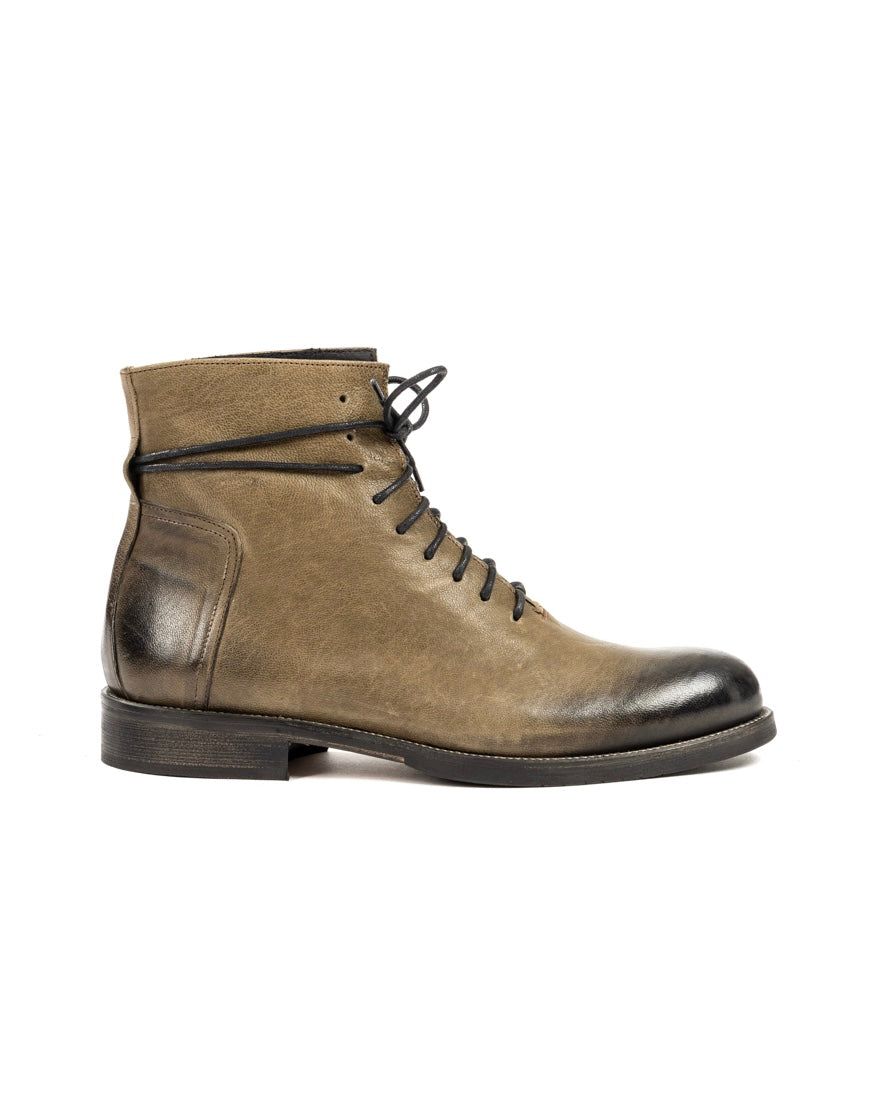 HOUSTON - GREEN WASHED LEATHER BOOTS