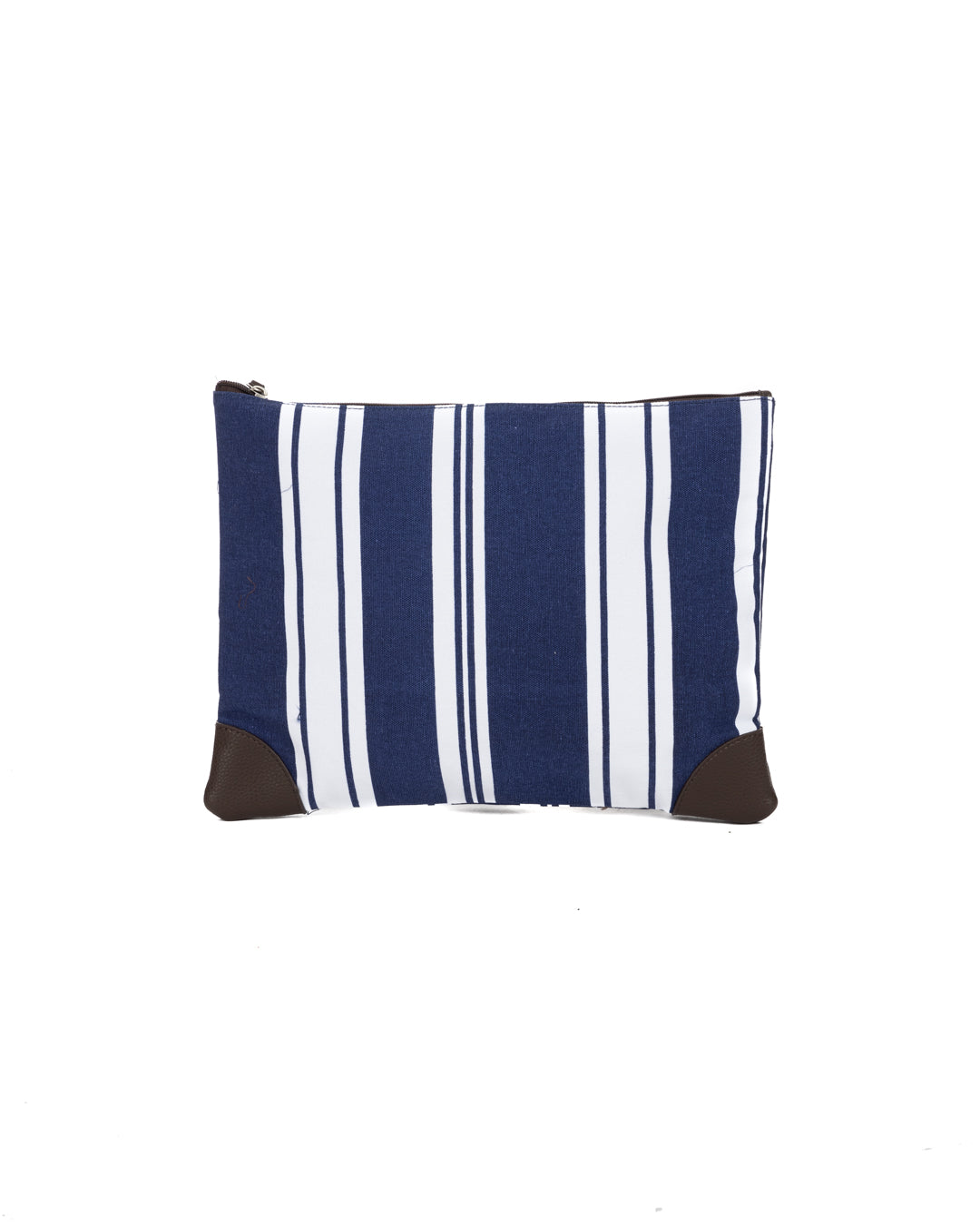 MASPALOMAS - BLUE AND WHITE MULTI STRIPE CLUTCH