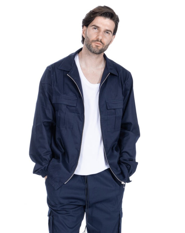 WAYNE - NAVY BLUE ZIP JACKET