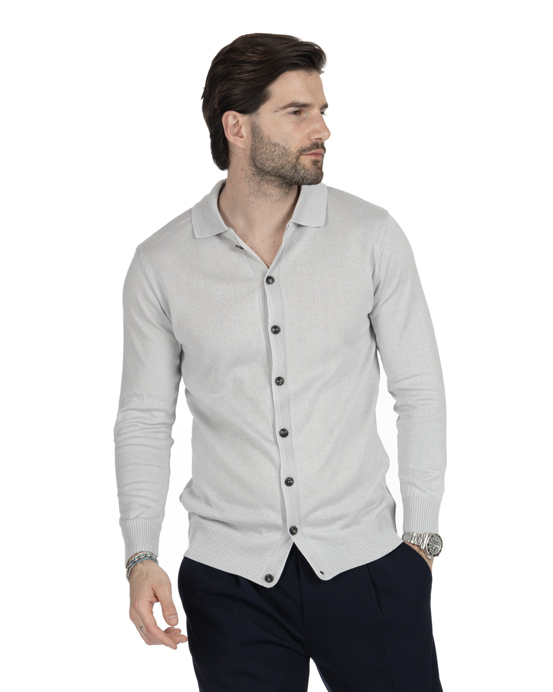 MARLON - GRAY SHIRT CARDIGAN
