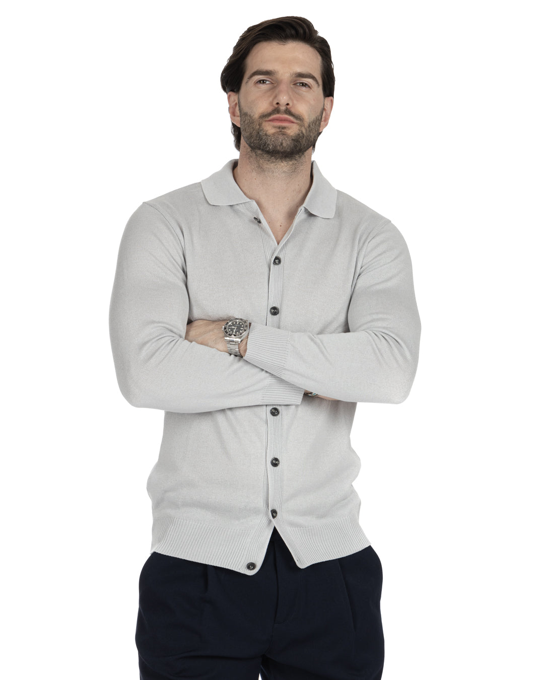 MARLON - GRAY SHIRT CARDIGAN