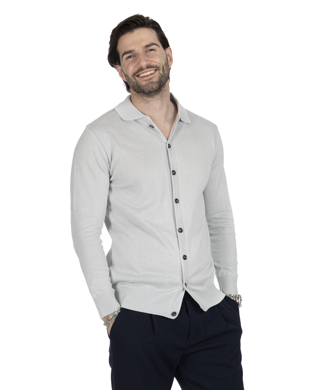 MARLON - GRAY SHIRT CARDIGAN