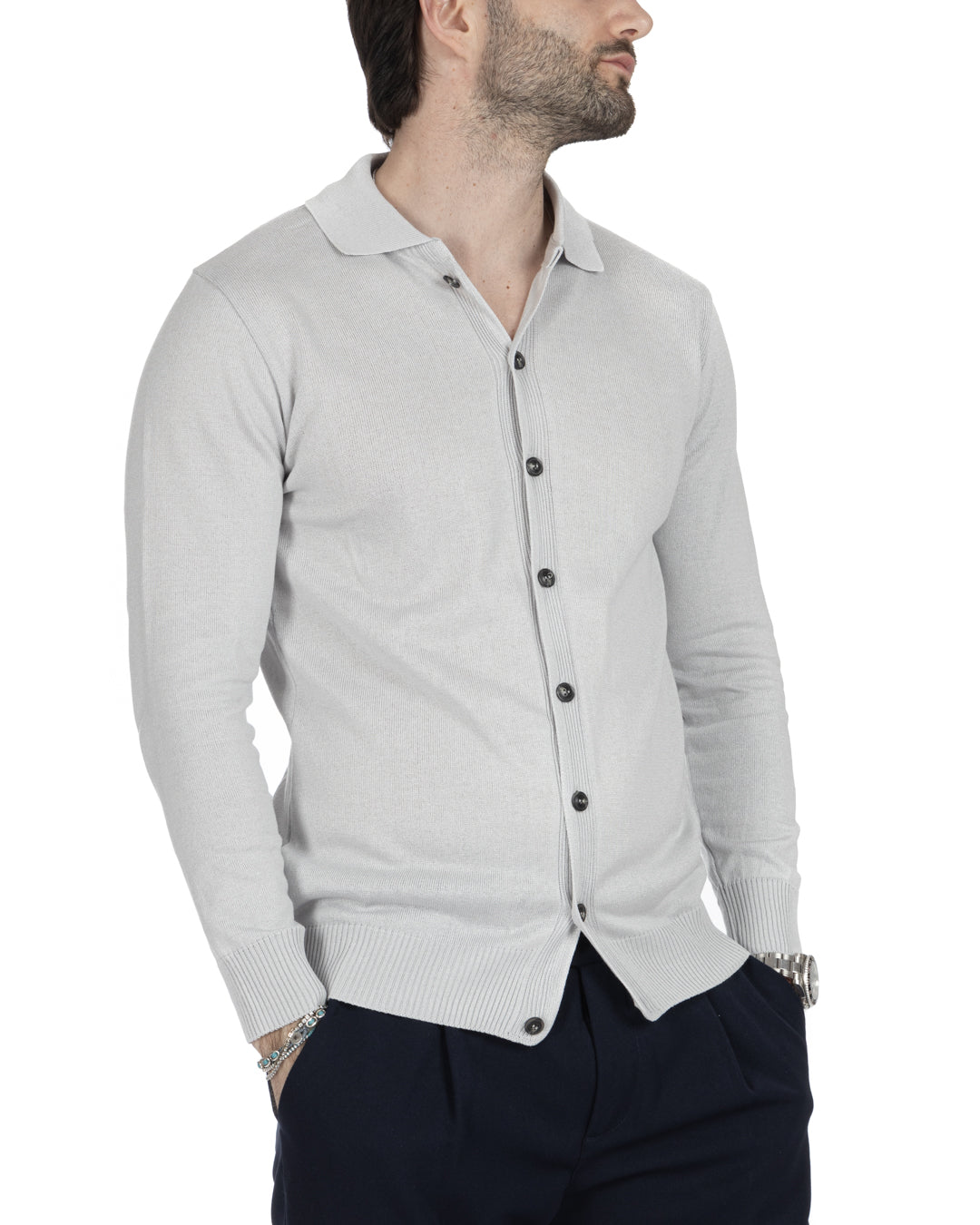 MARLON - GRAY SHIRT CARDIGAN