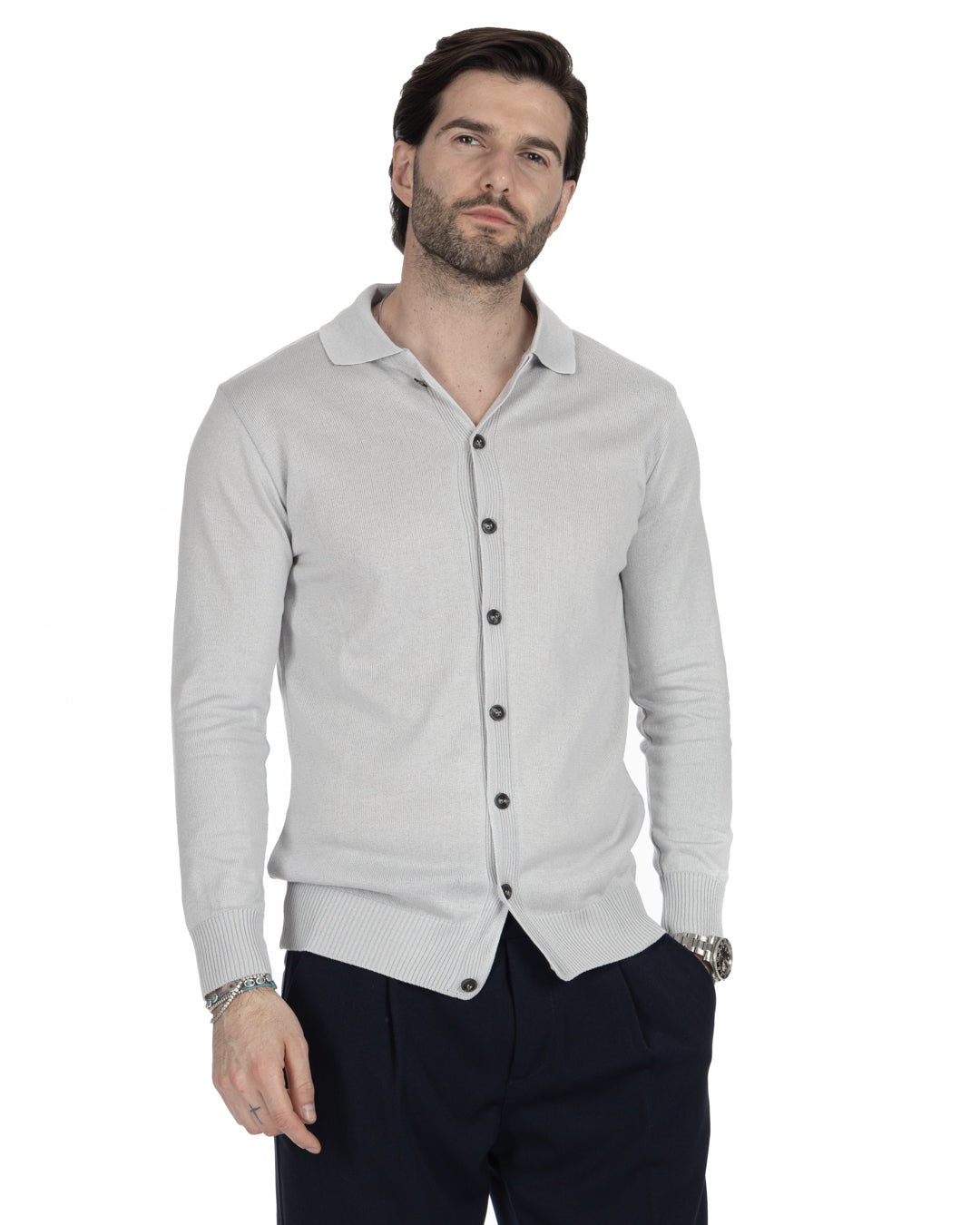 MARLON - GRAY SHIRT CARDIGAN