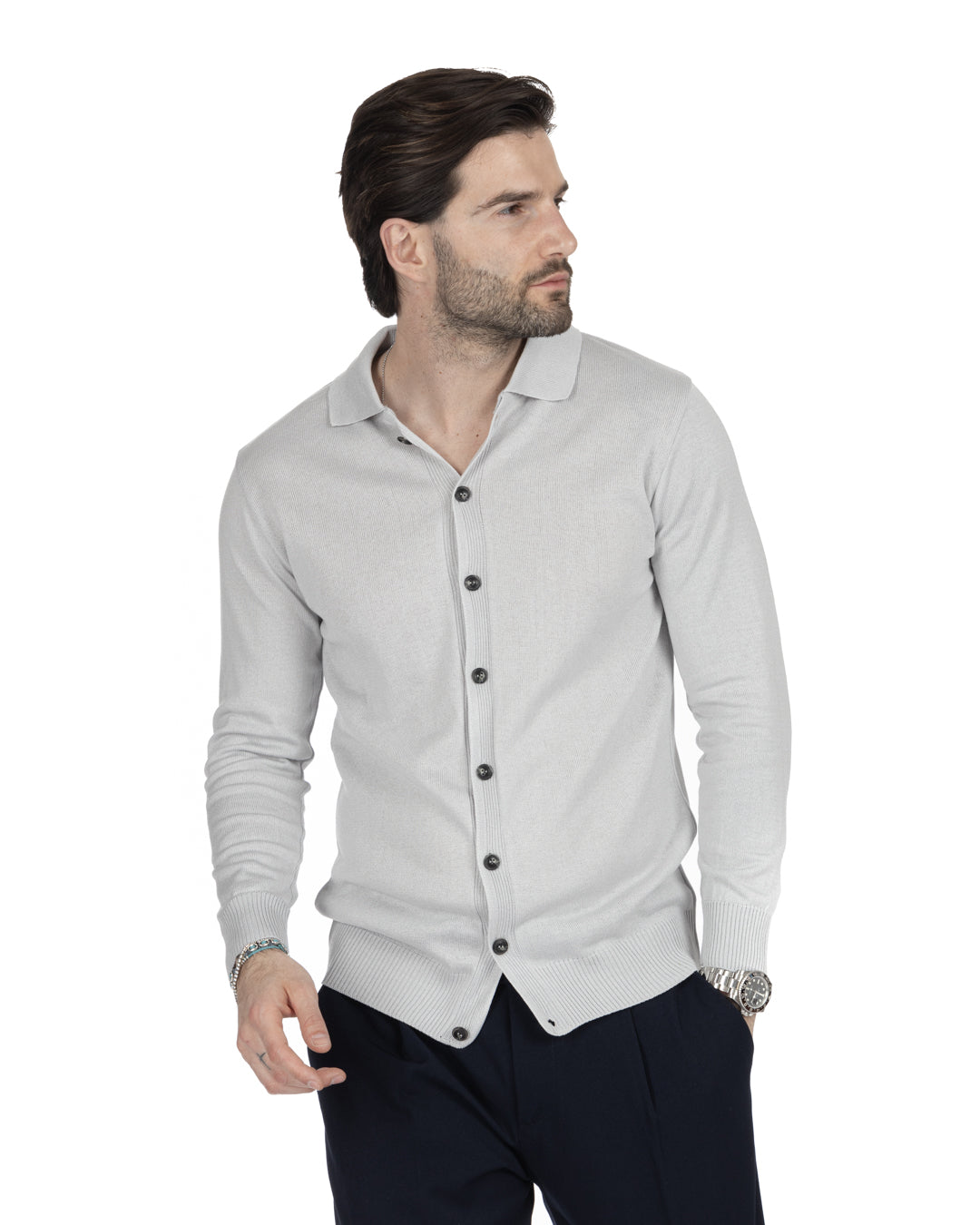 MARLON - GRAY SHIRT CARDIGAN
