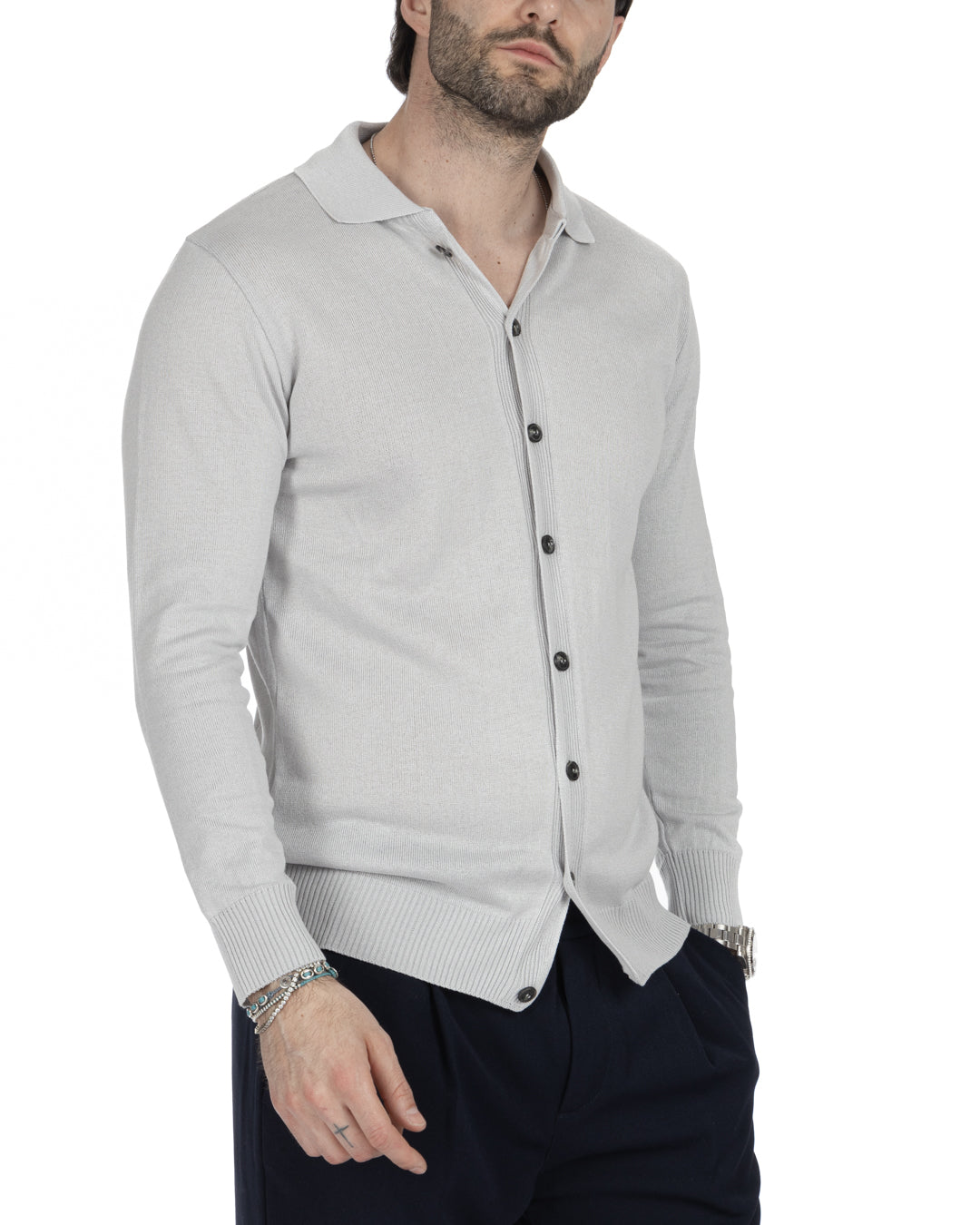 MARLON - GRAY SHIRT CARDIGAN