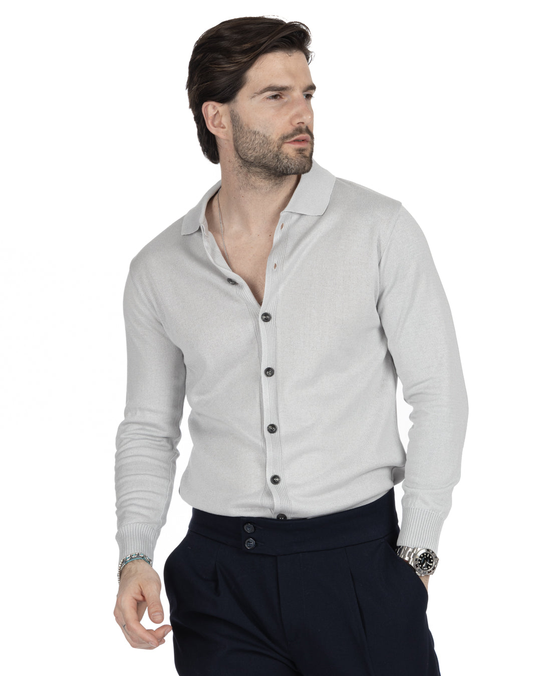 MARLON - GRAY SHIRT CARDIGAN