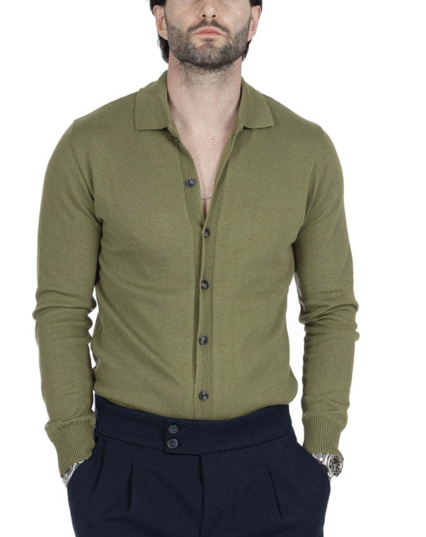 MARLON - GREEN SHIRT CARDIGAN