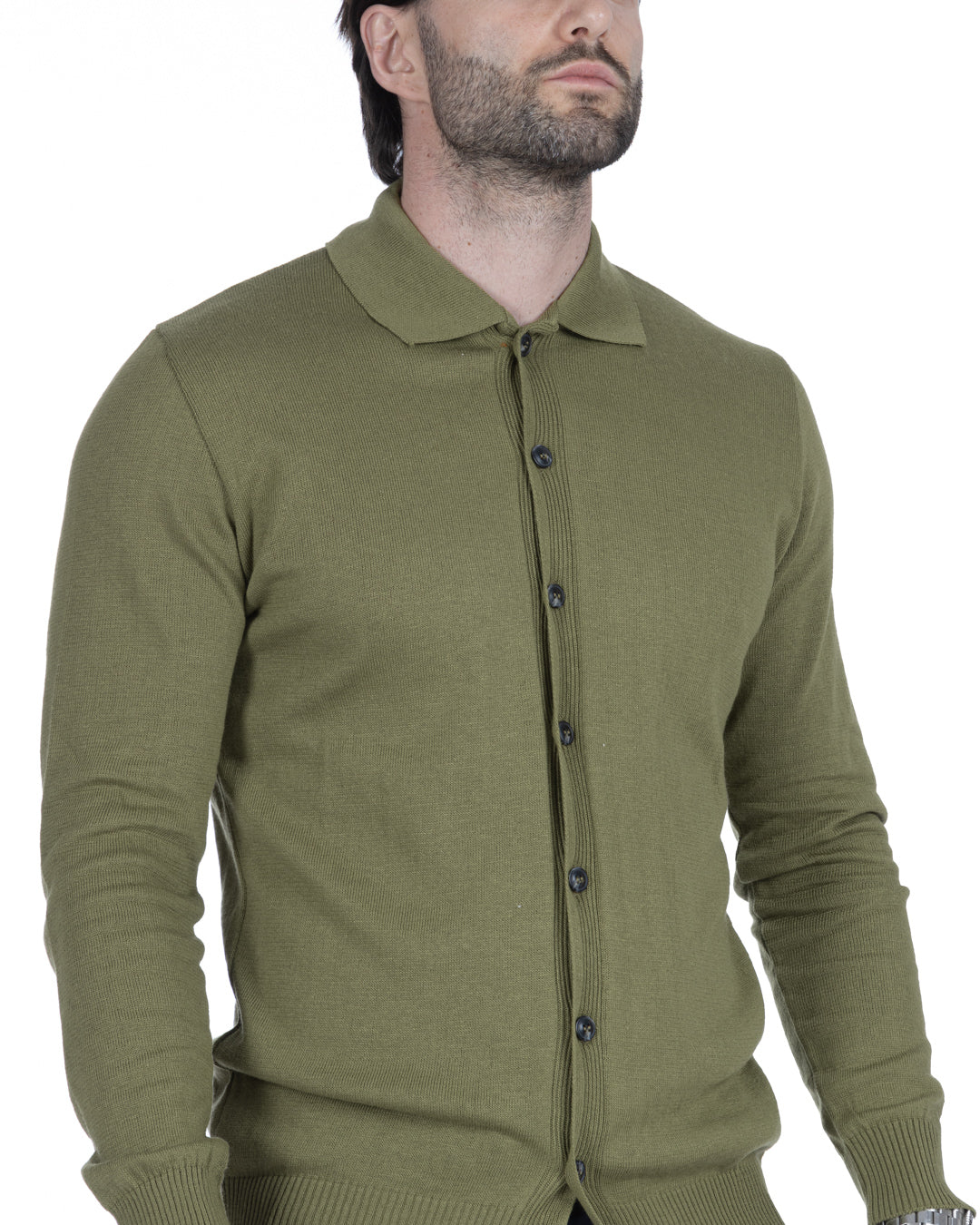 MARLON - GREEN SHIRT CARDIGAN