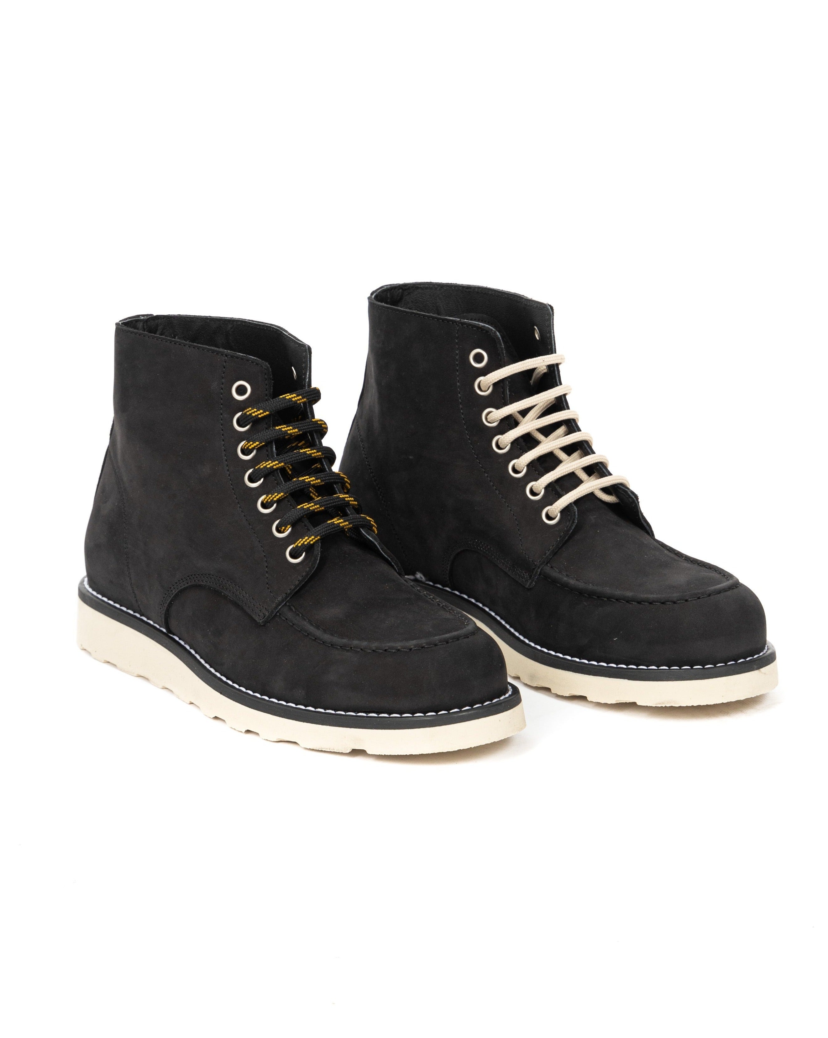 Moon - bottine en cuir nubuck noir