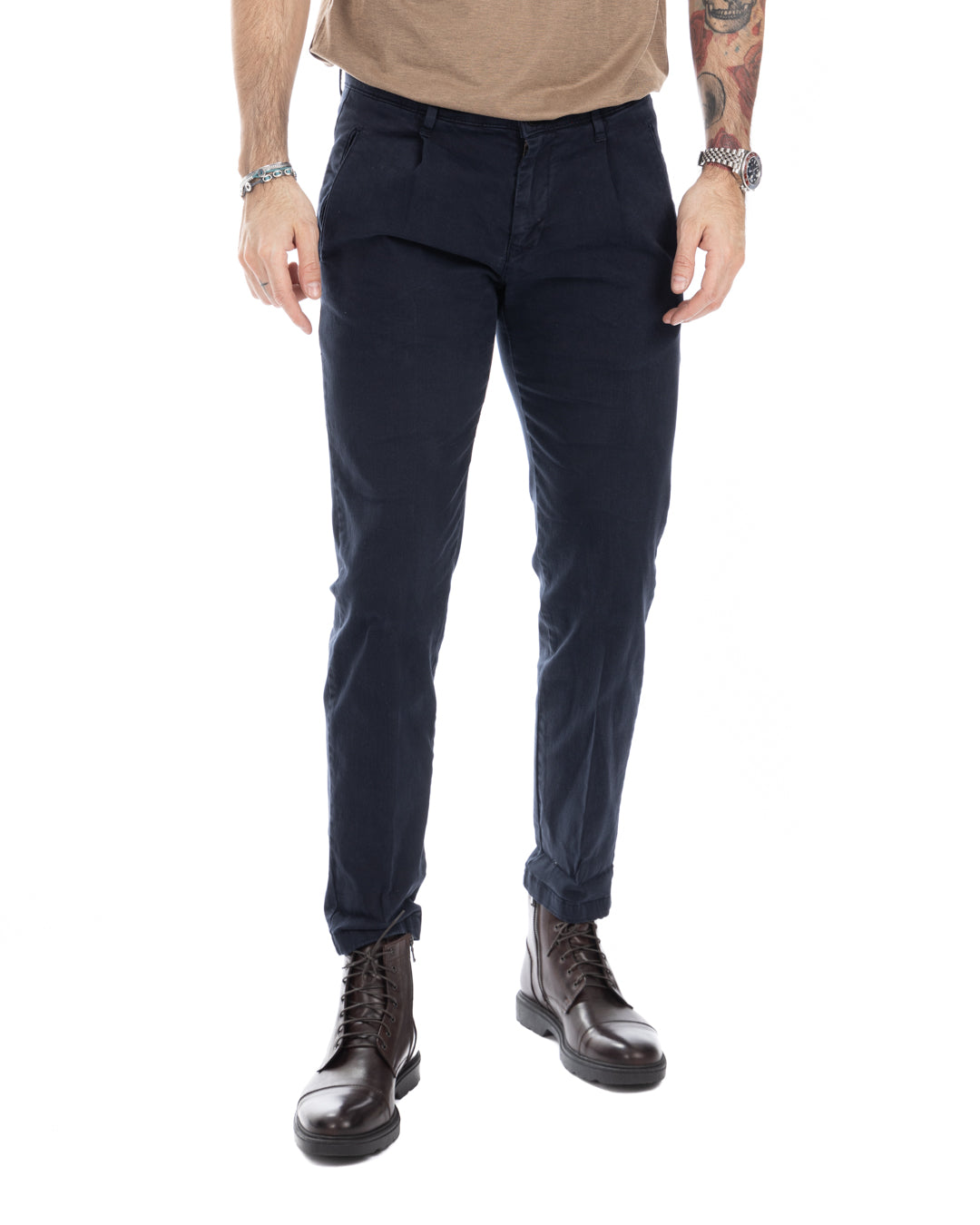Evans - trousers with blue pleats