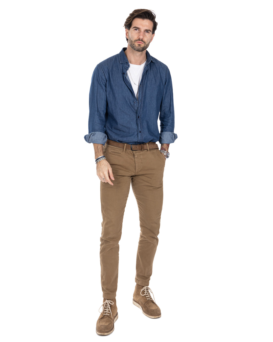 Shirt - classic basic dark wash in jeans