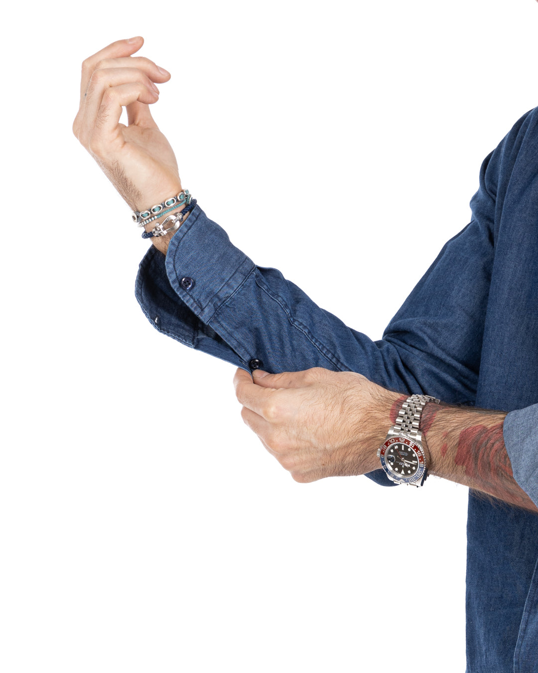 Shirt - classic basic dark wash in jeans