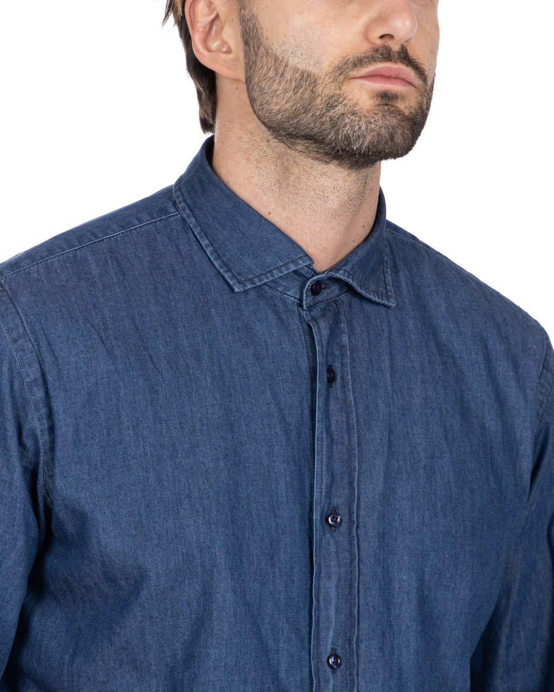 Shirt - classic basic dark wash in jeans