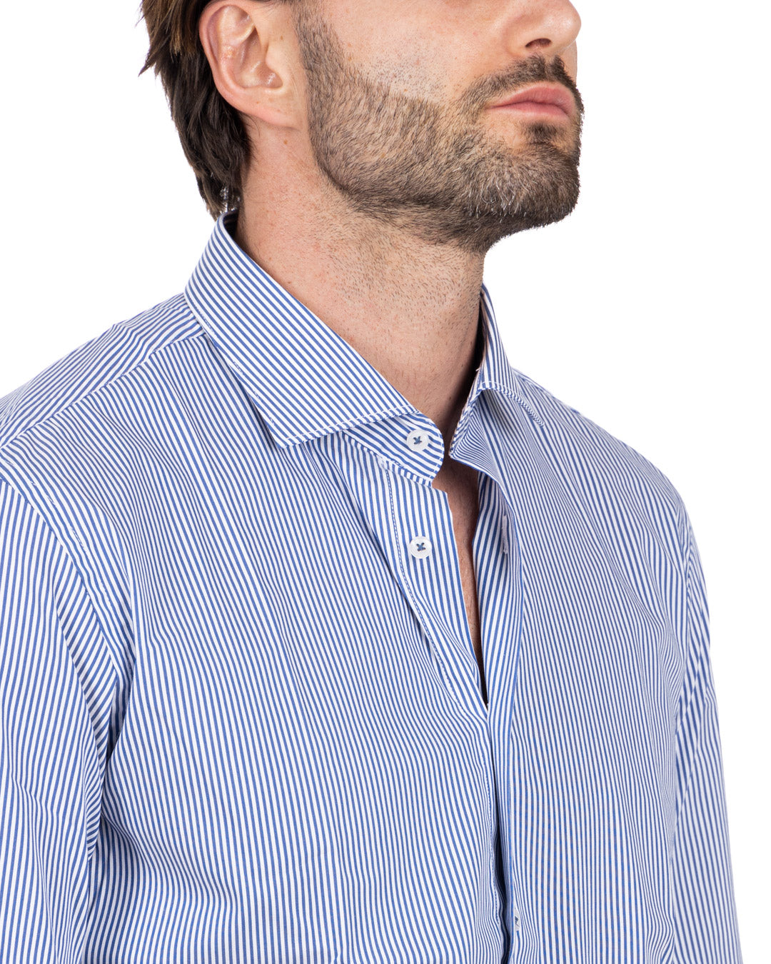 Revolve - chemise en coton à rayures bleues