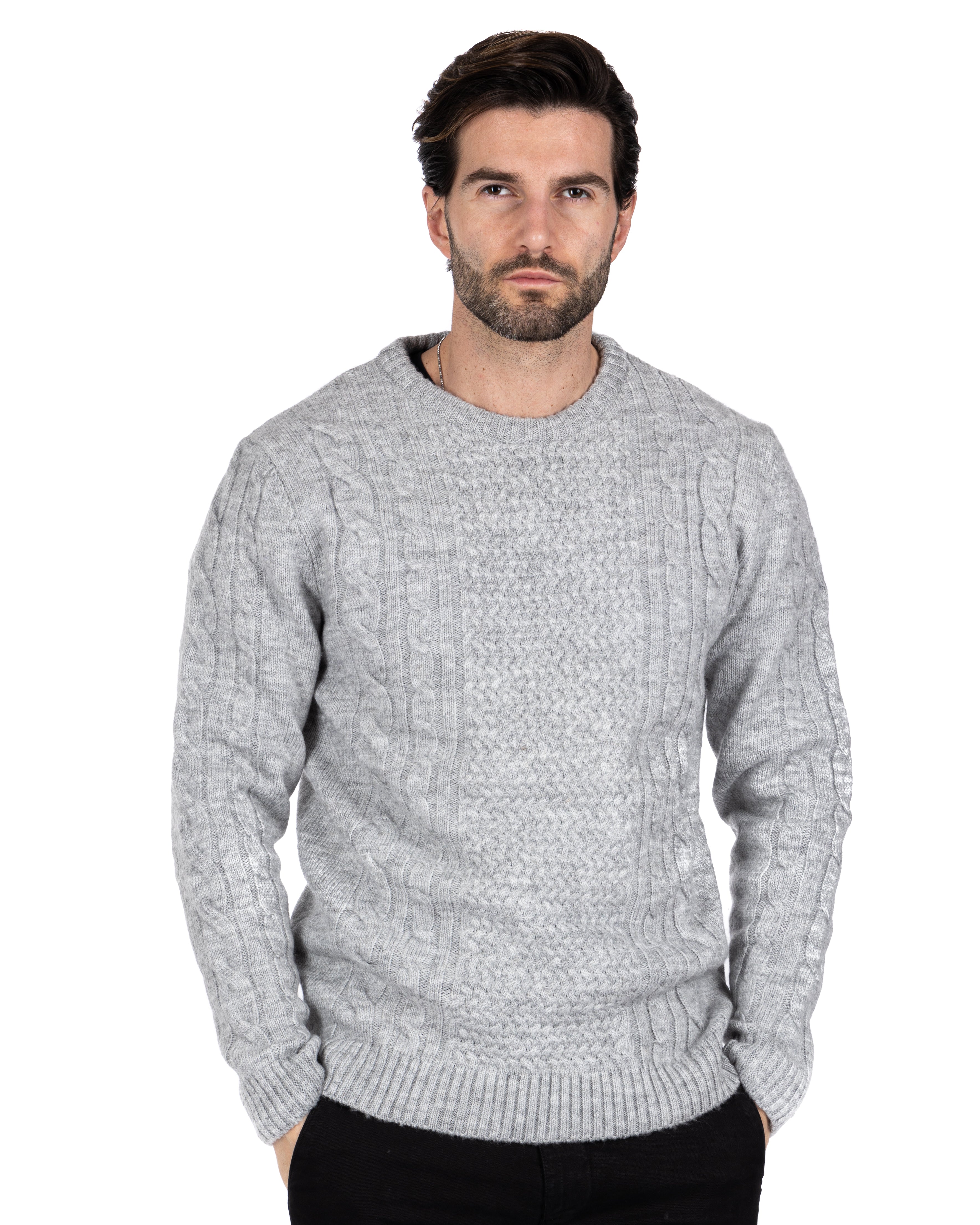 Leiden - gray braided sweater