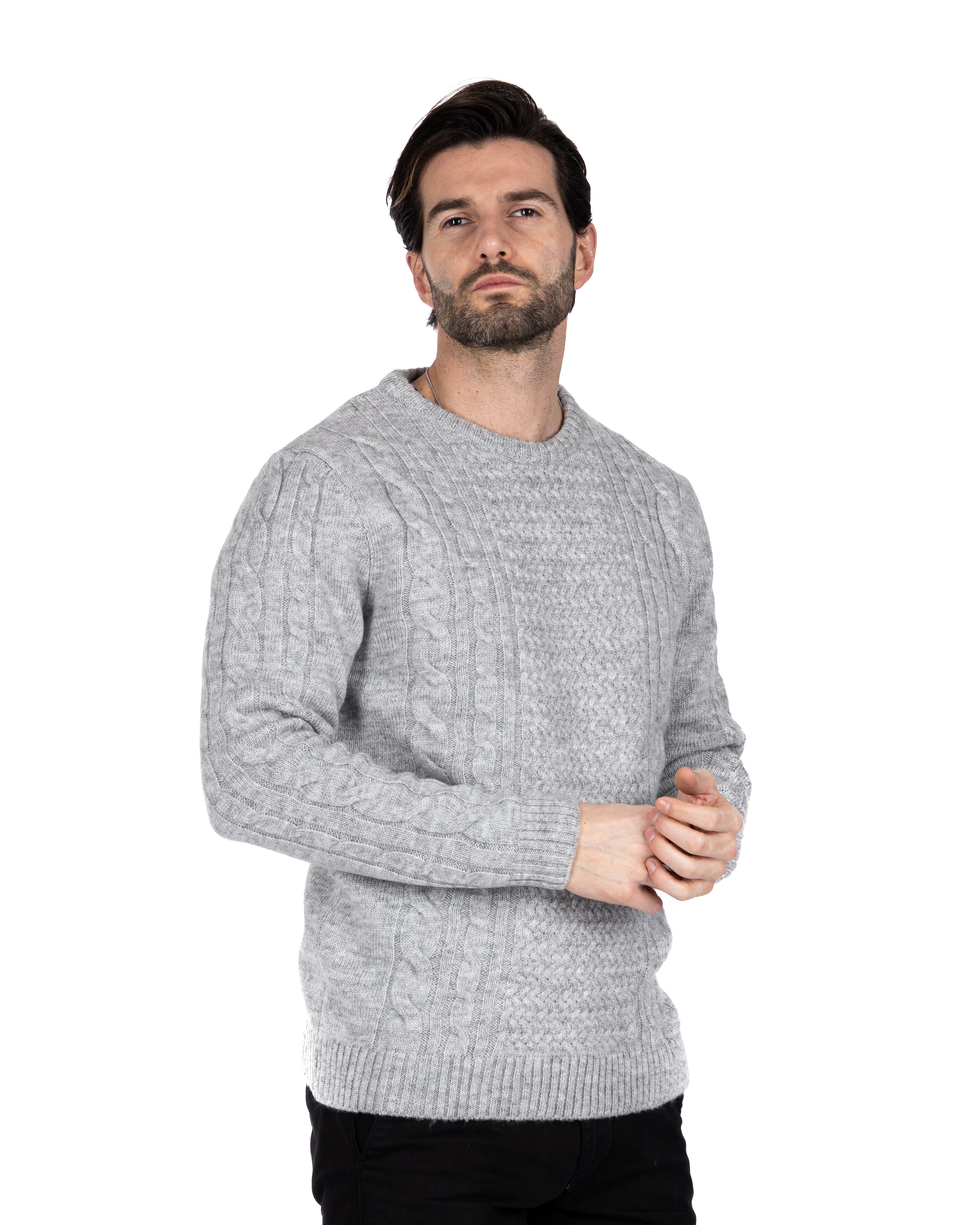 Leiden - gray braided sweater
