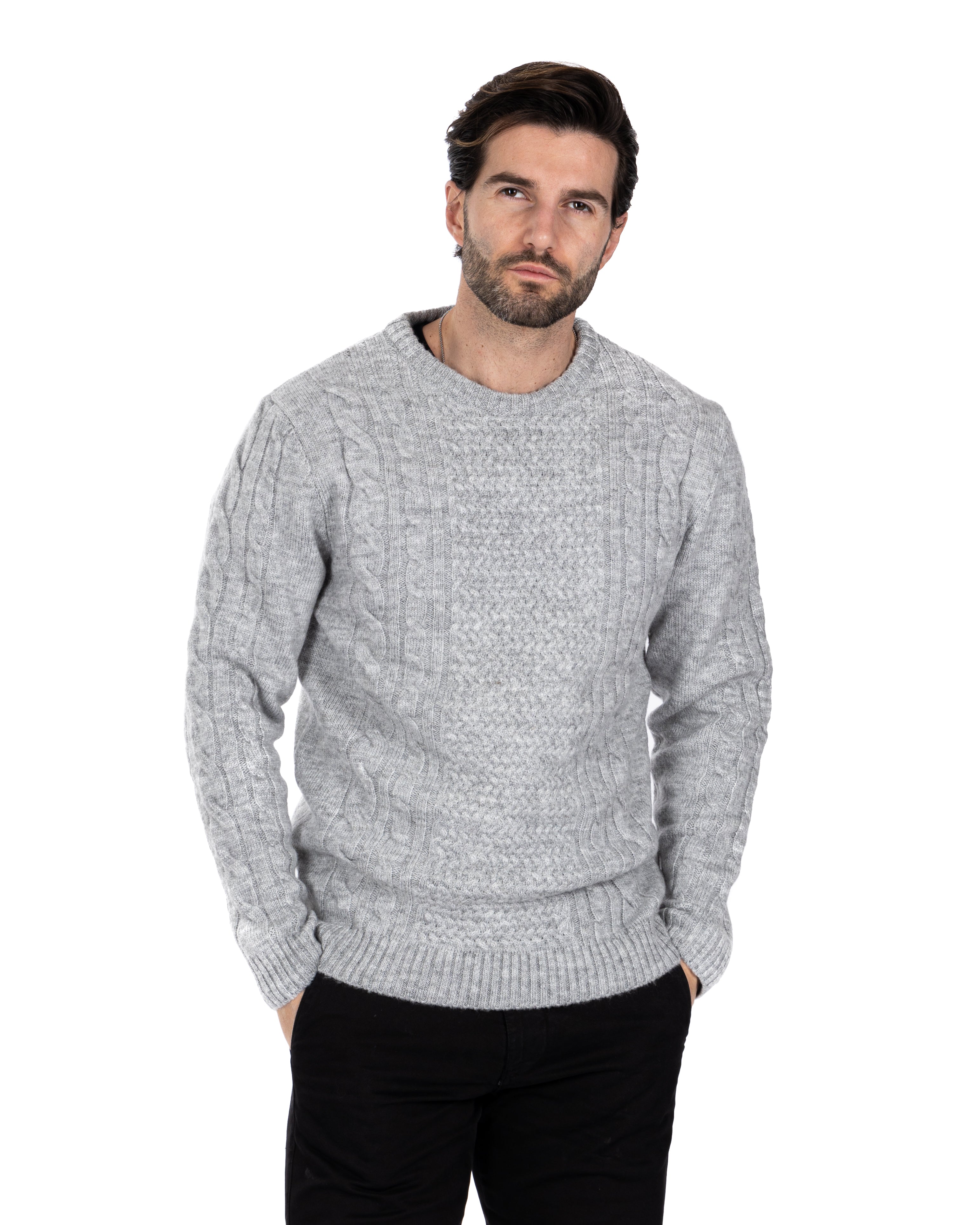 Leiden - gray braided sweater