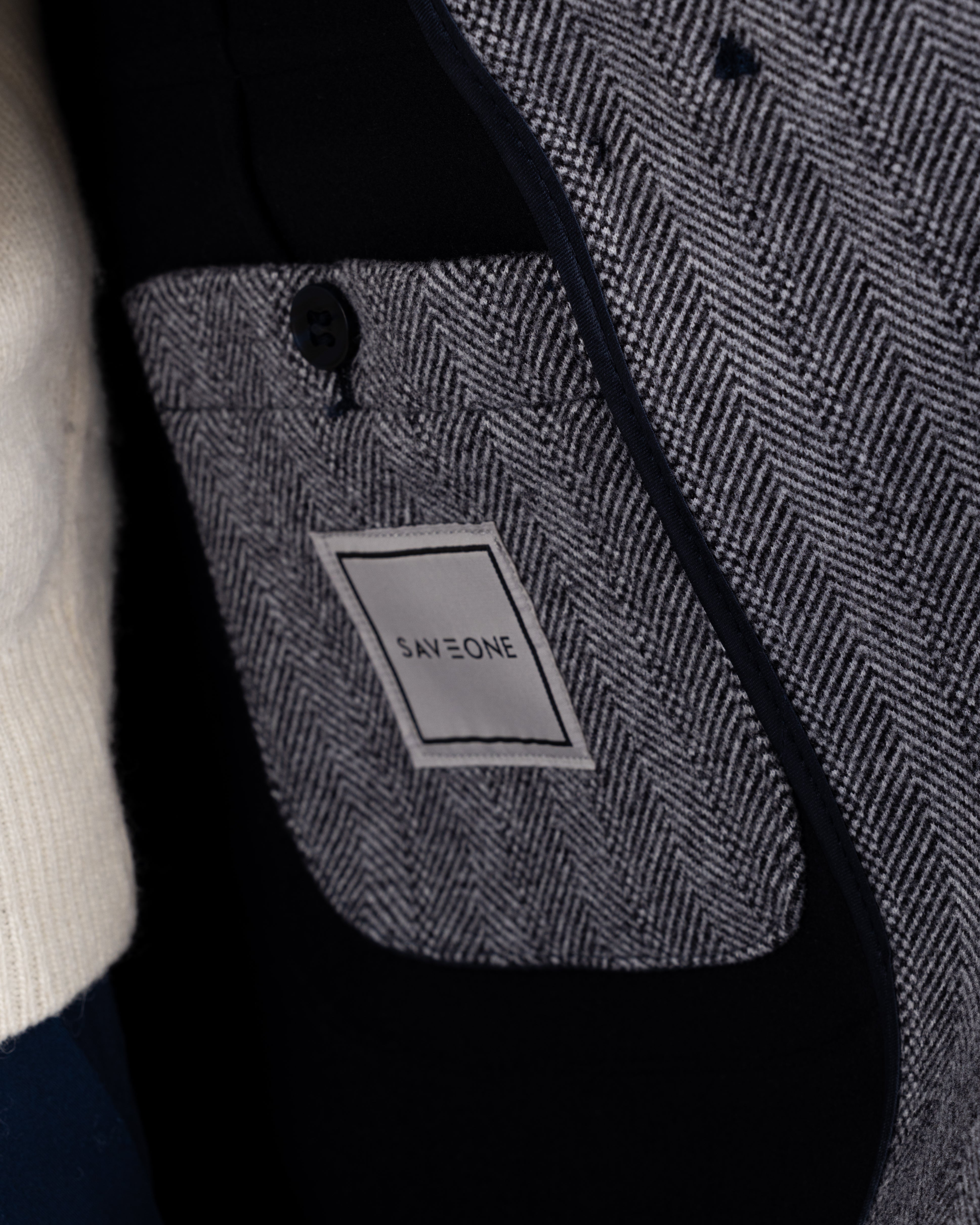 Charles - blue herringbone double-breasted coat
