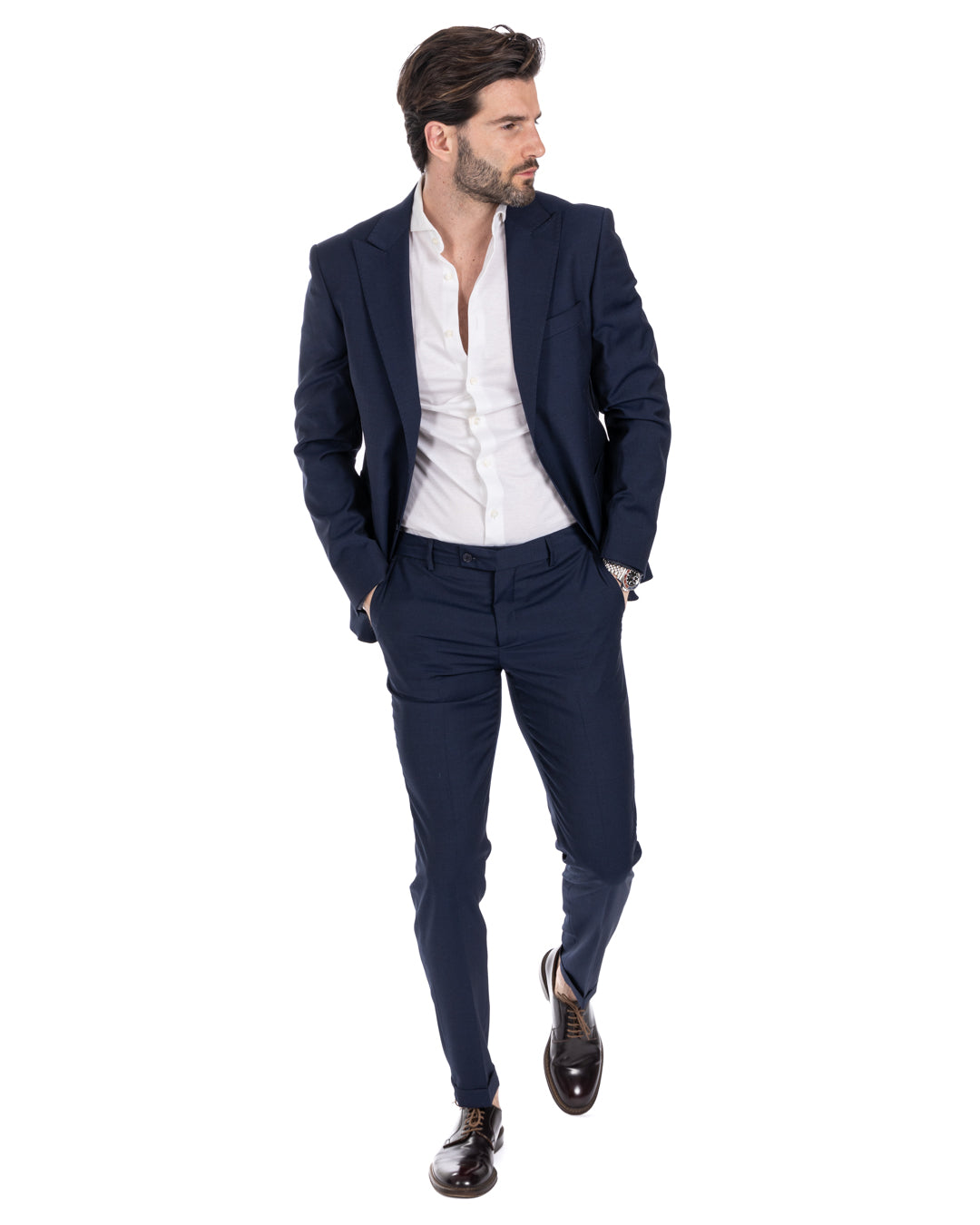 Naples - blue wool blend dress