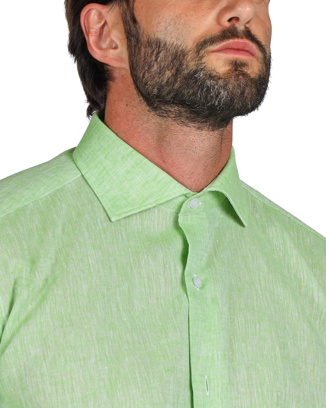 Praiano - Classic apple green linen shirt