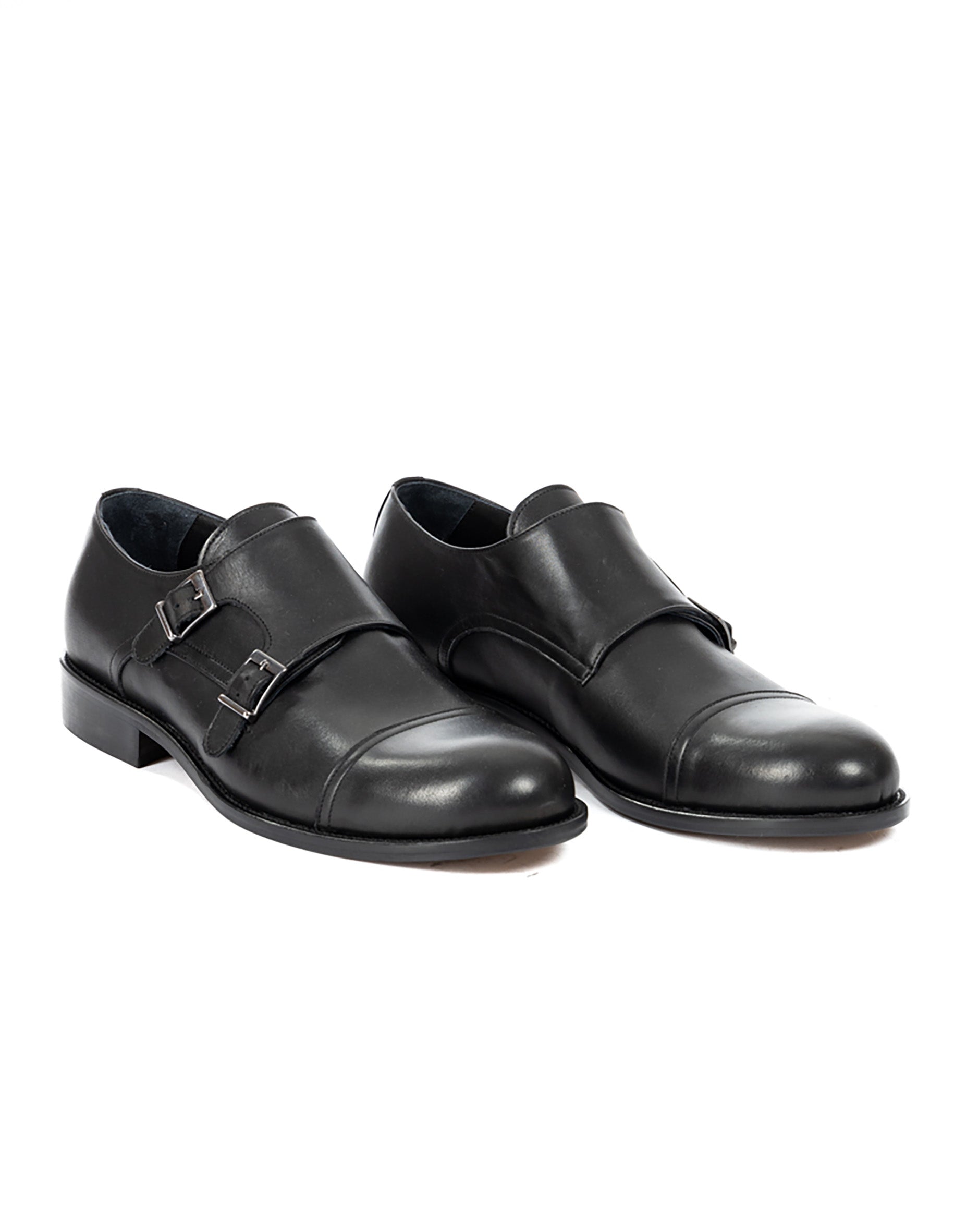 Vincent - Black double buckle derby