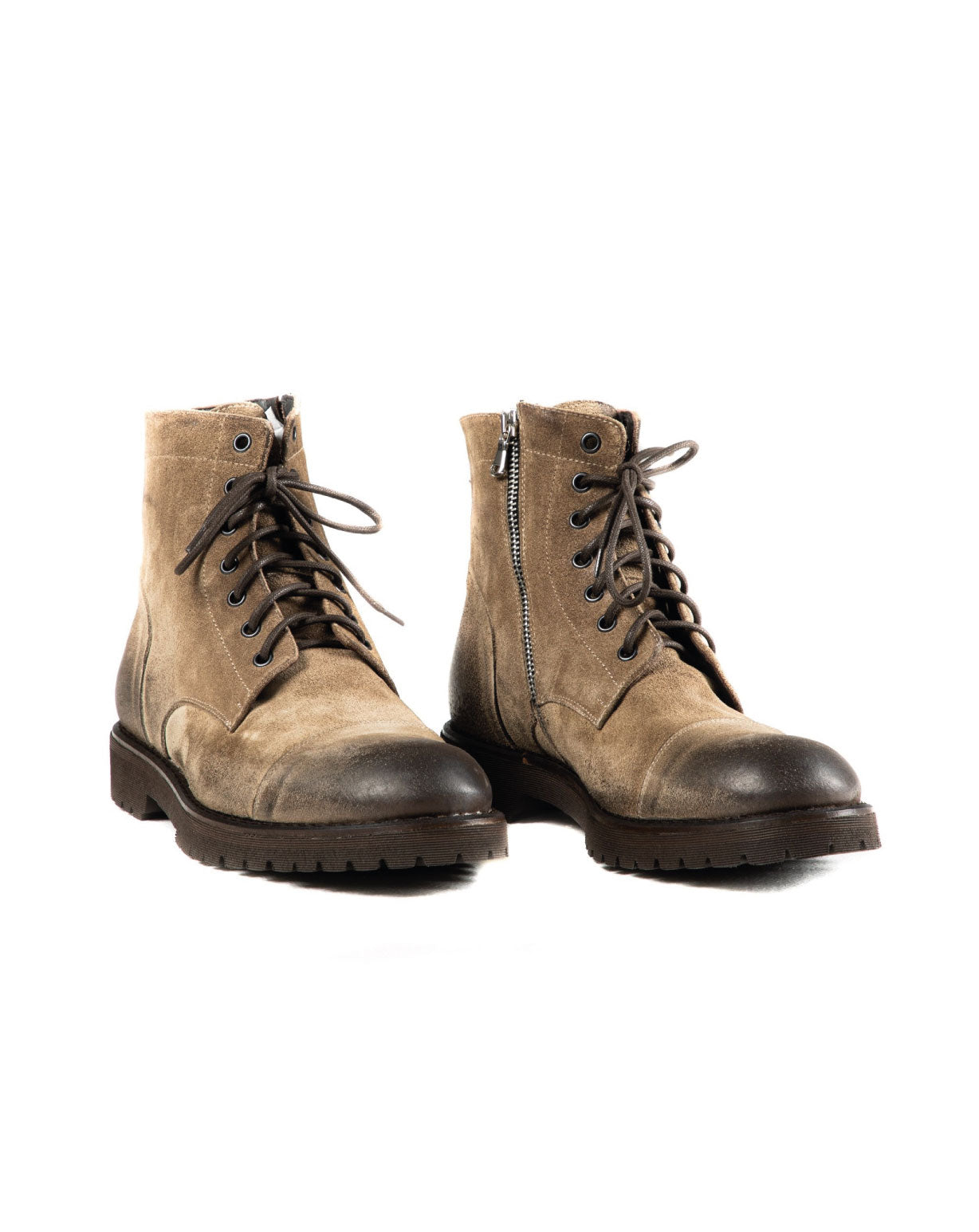 Z01 - BEIGE SUEDE BOOTS WITH ZIP