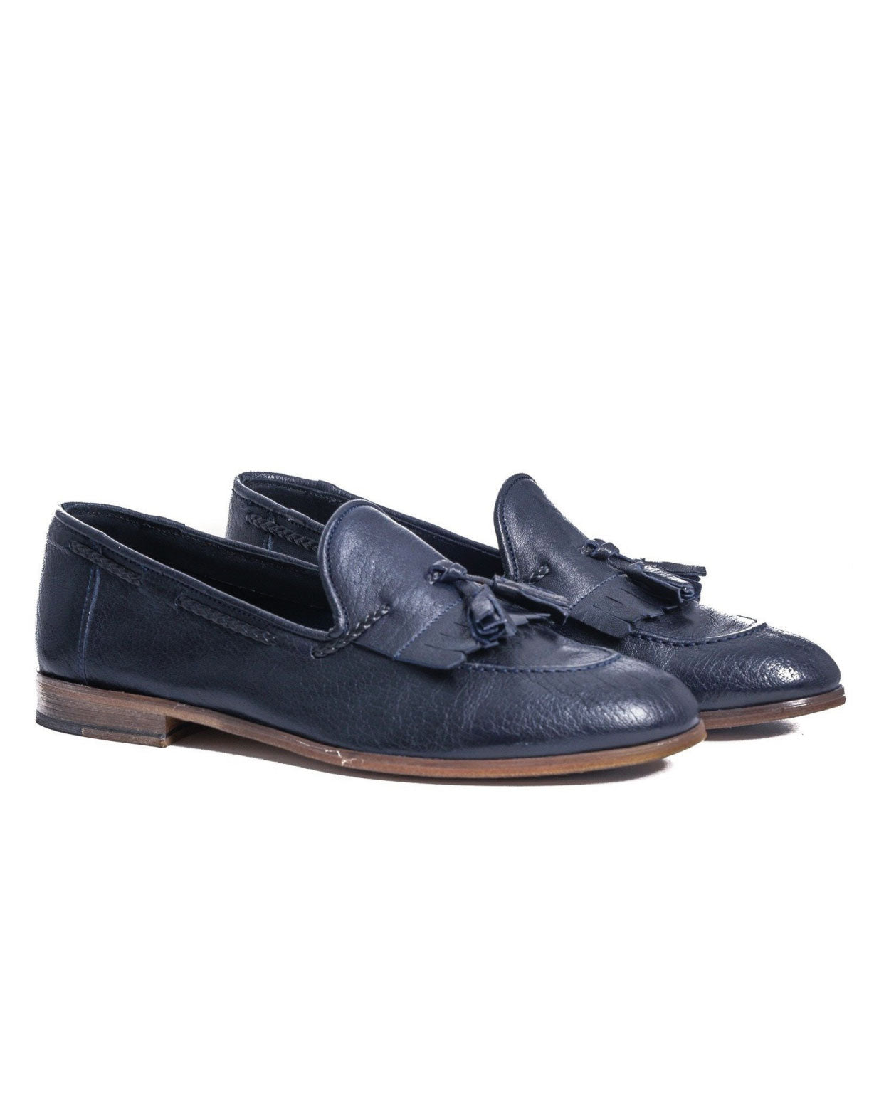 Pablo - blue moccasin with fringe and tassel